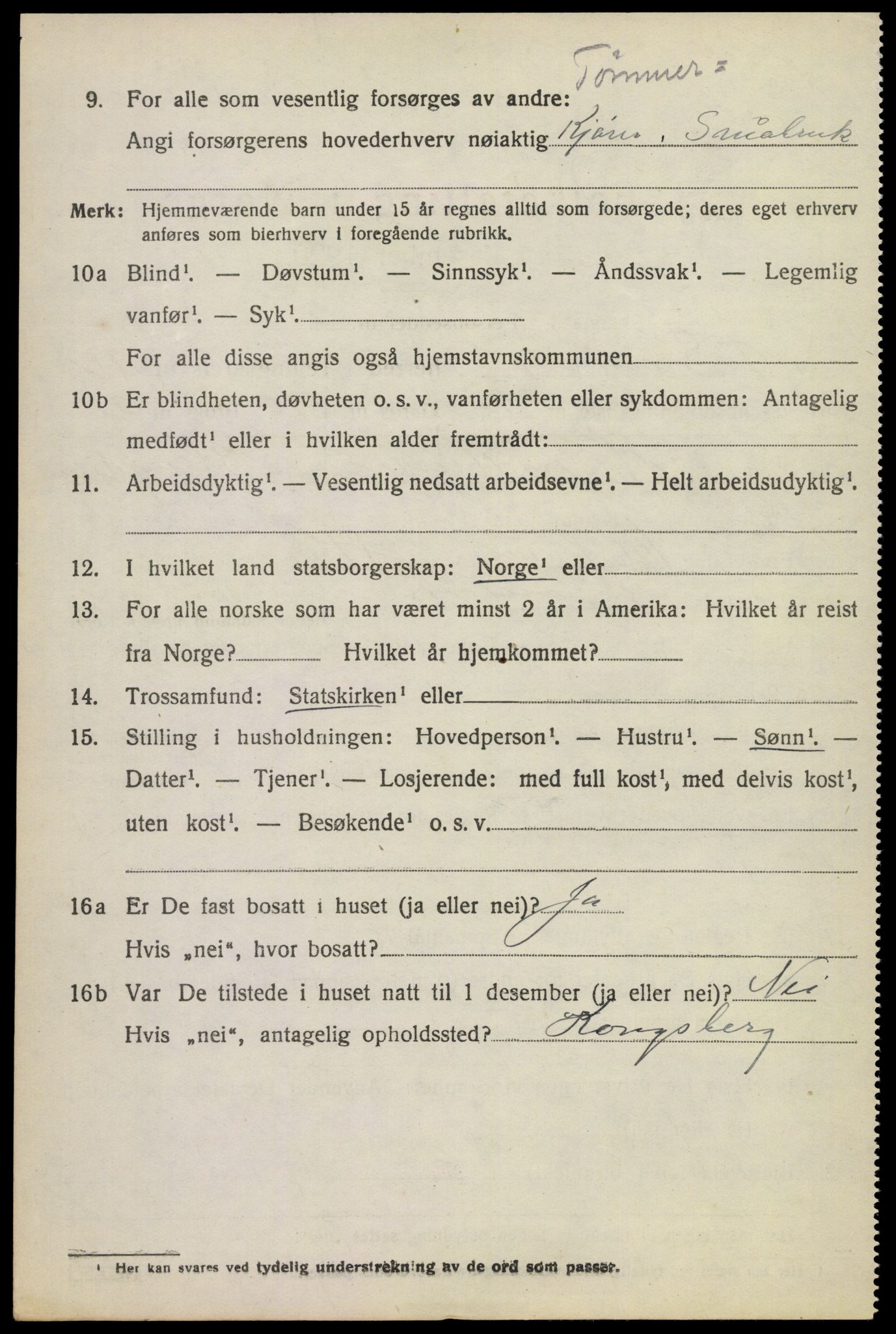 SAKO, Folketelling 1920 for 0630 Øvre Sandsvær herred, 1920, s. 5743