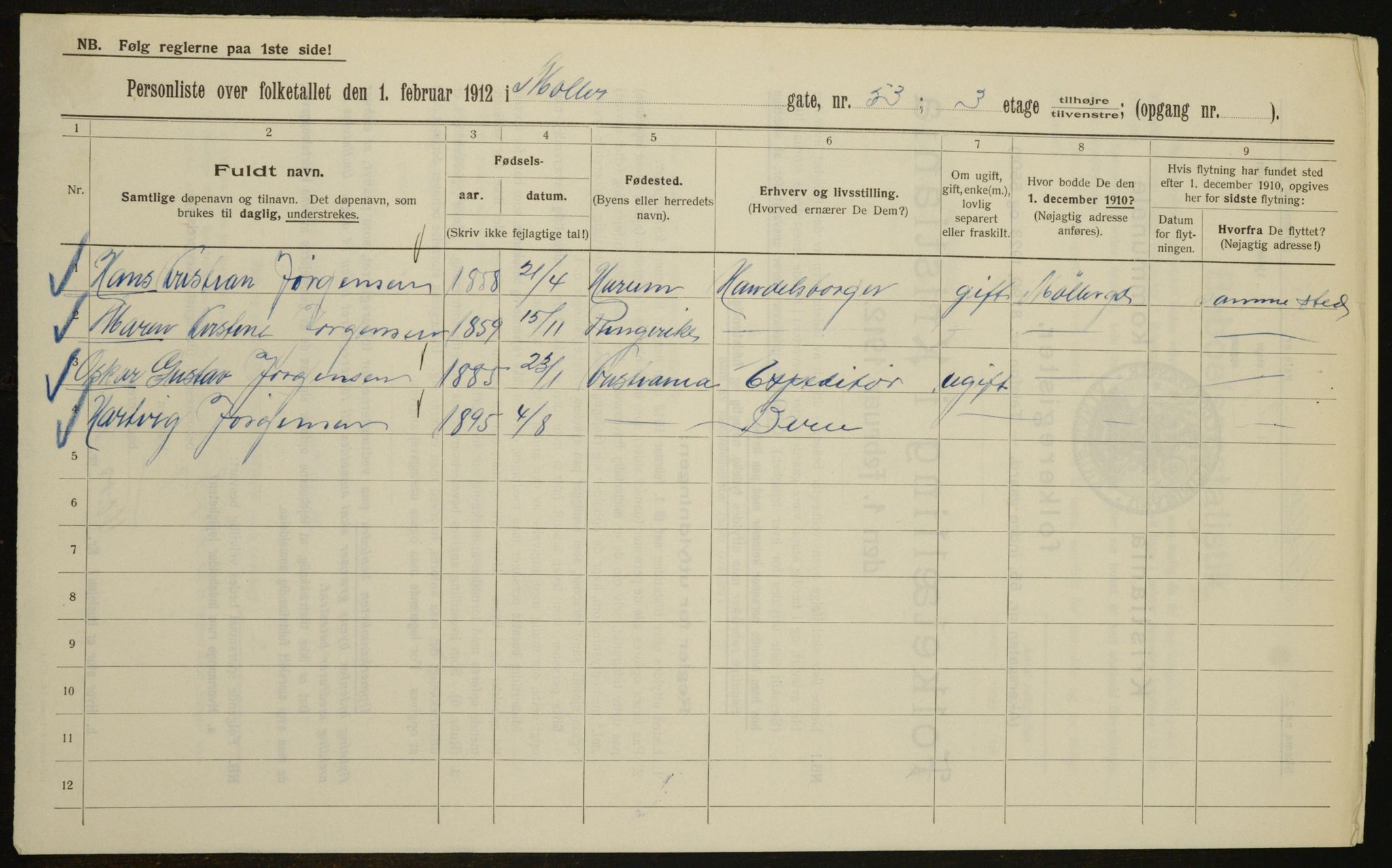 OBA, Kommunal folketelling 1.2.1912 for Kristiania, 1912, s. 69587