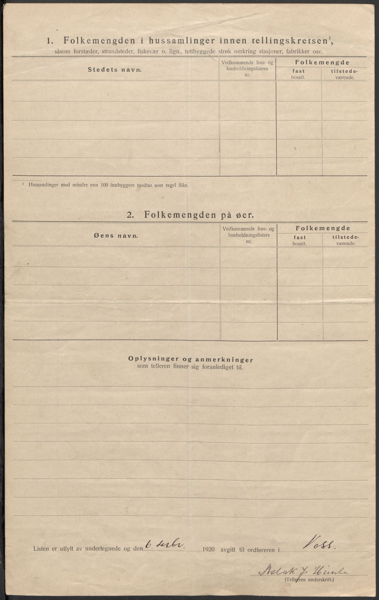 SAB, Folketelling 1920 for 1235 Voss herred, 1920, s. 85