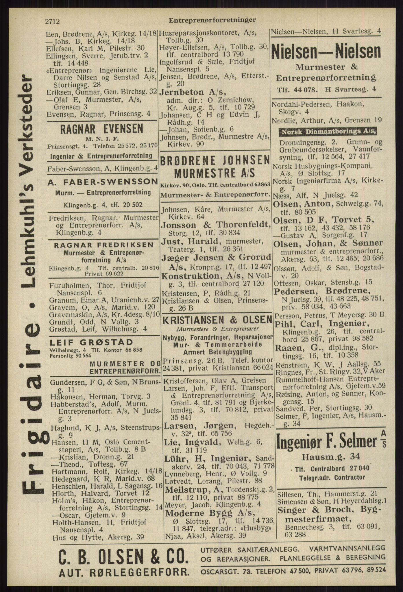 Kristiania/Oslo adressebok, PUBL/-, 1939, s. 2712