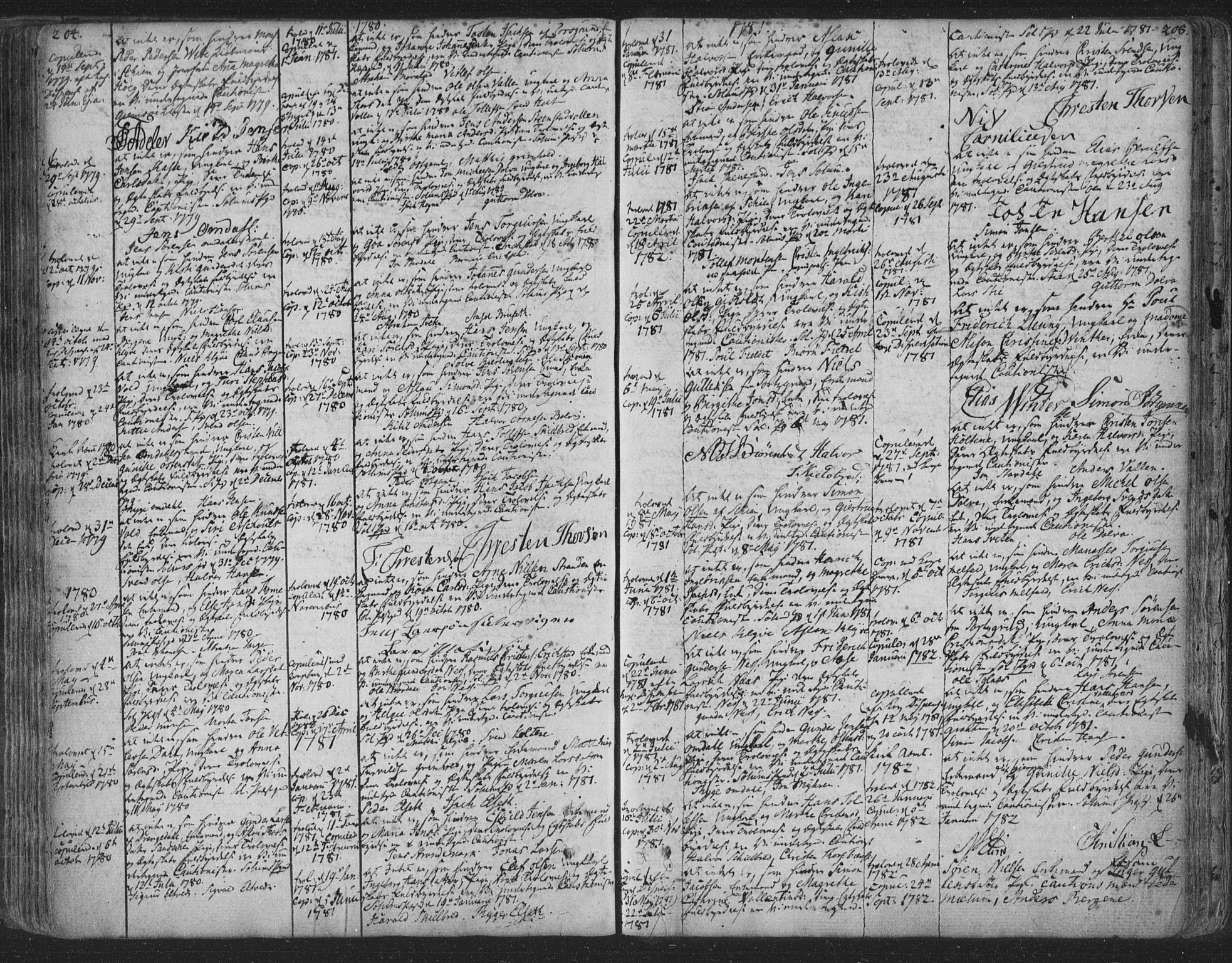 Solum kirkebøker, AV/SAKO-A-306/F/Fa/L0003: Ministerialbok nr. I 3, 1761-1814, s. 204-205