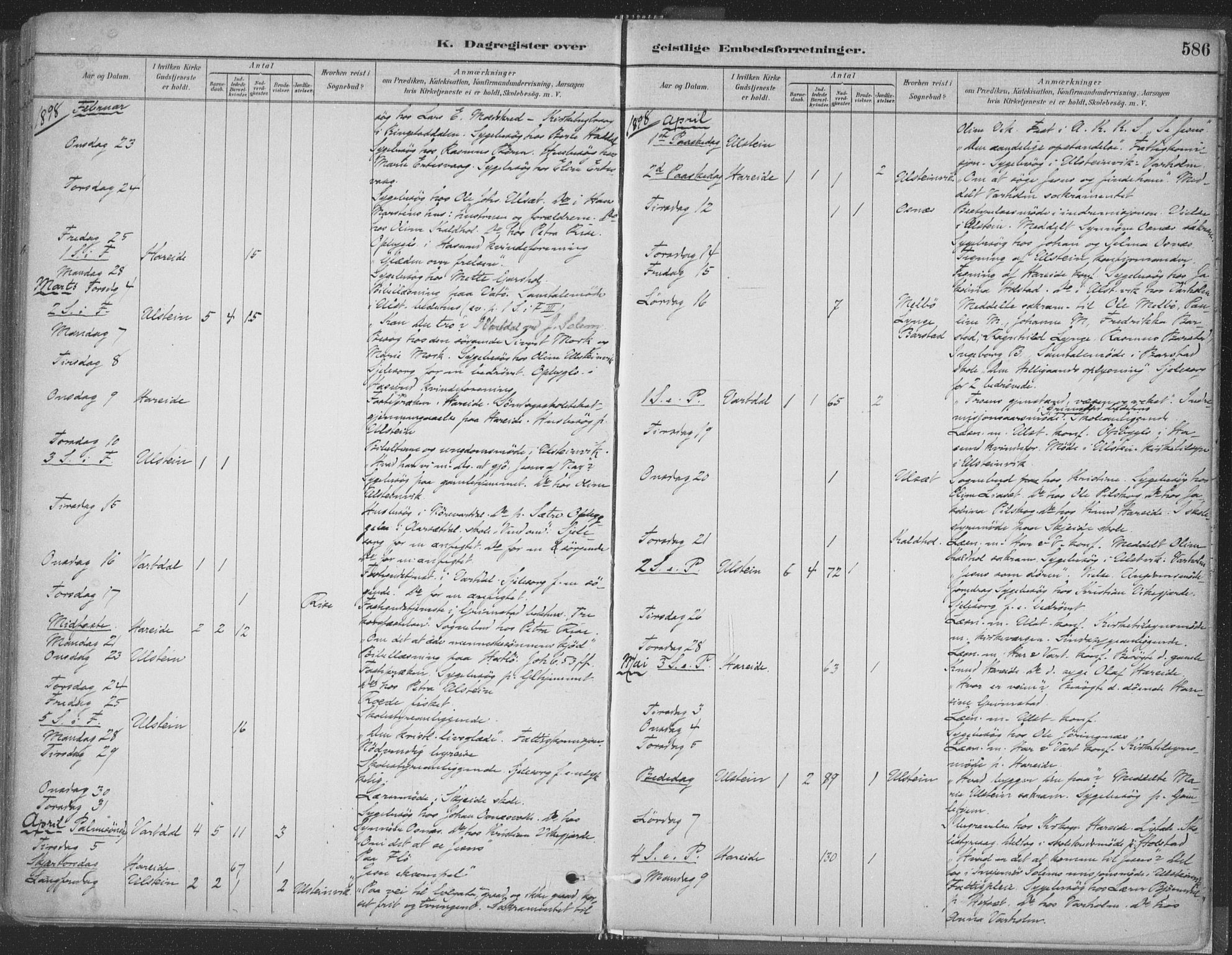 Ministerialprotokoller, klokkerbøker og fødselsregistre - Møre og Romsdal, AV/SAT-A-1454/509/L0106: Ministerialbok nr. 509A04, 1883-1922, s. 586