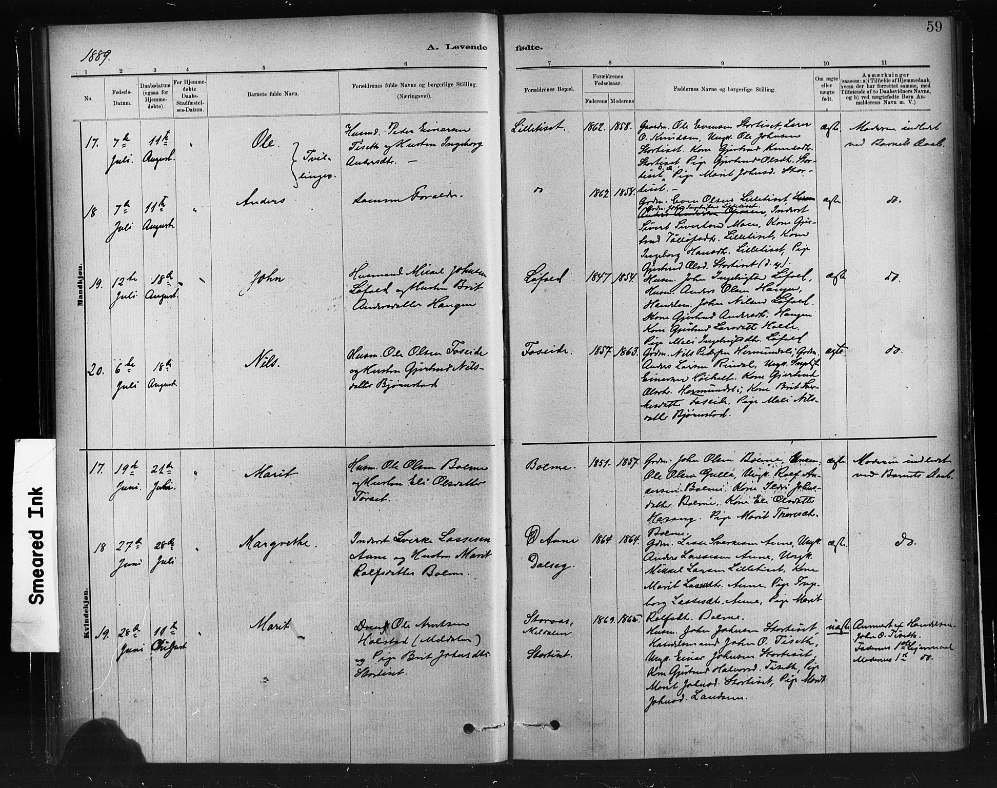 Ministerialprotokoller, klokkerbøker og fødselsregistre - Møre og Romsdal, AV/SAT-A-1454/598/L1069: Ministerialbok nr. 598A03, 1882-1895, s. 59