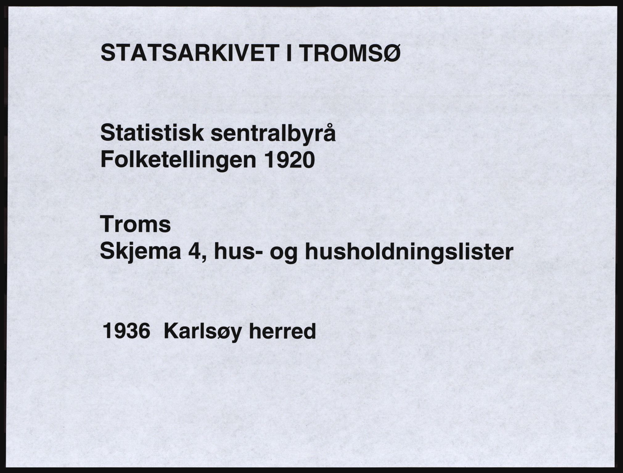 SATØ, Folketelling 1920 for 1936 Karlsøy herred, 1920, s. 48