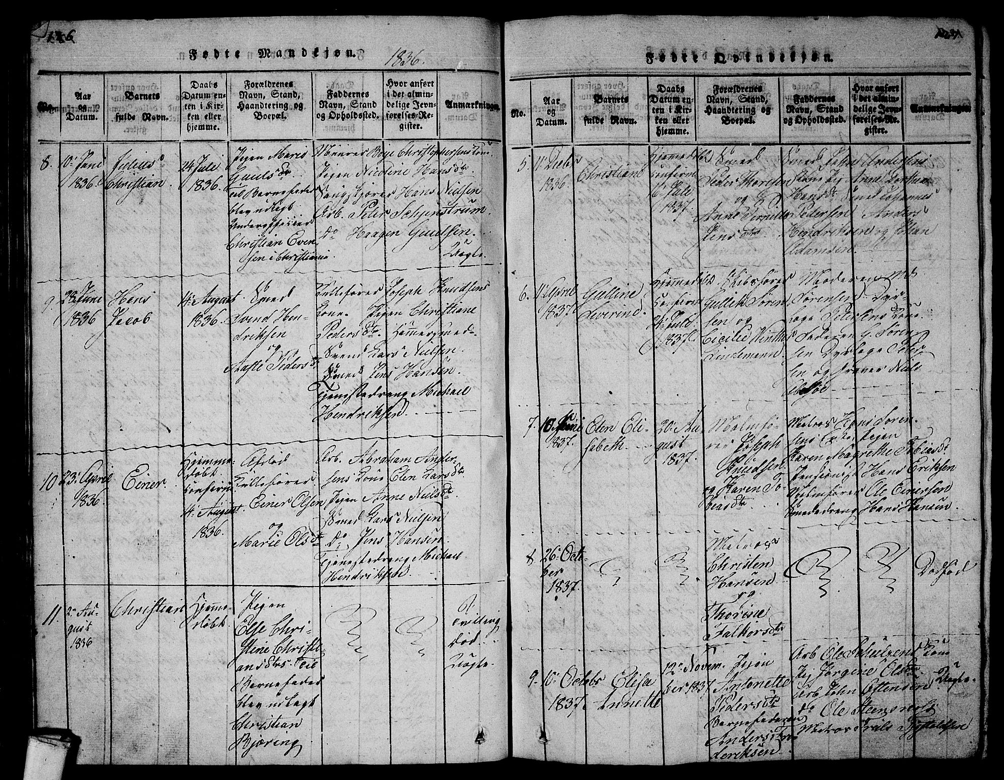 Larvik kirkebøker, AV/SAKO-A-352/G/Gb/L0001: Klokkerbok nr. II 1, 1818-1843, s. 126-127