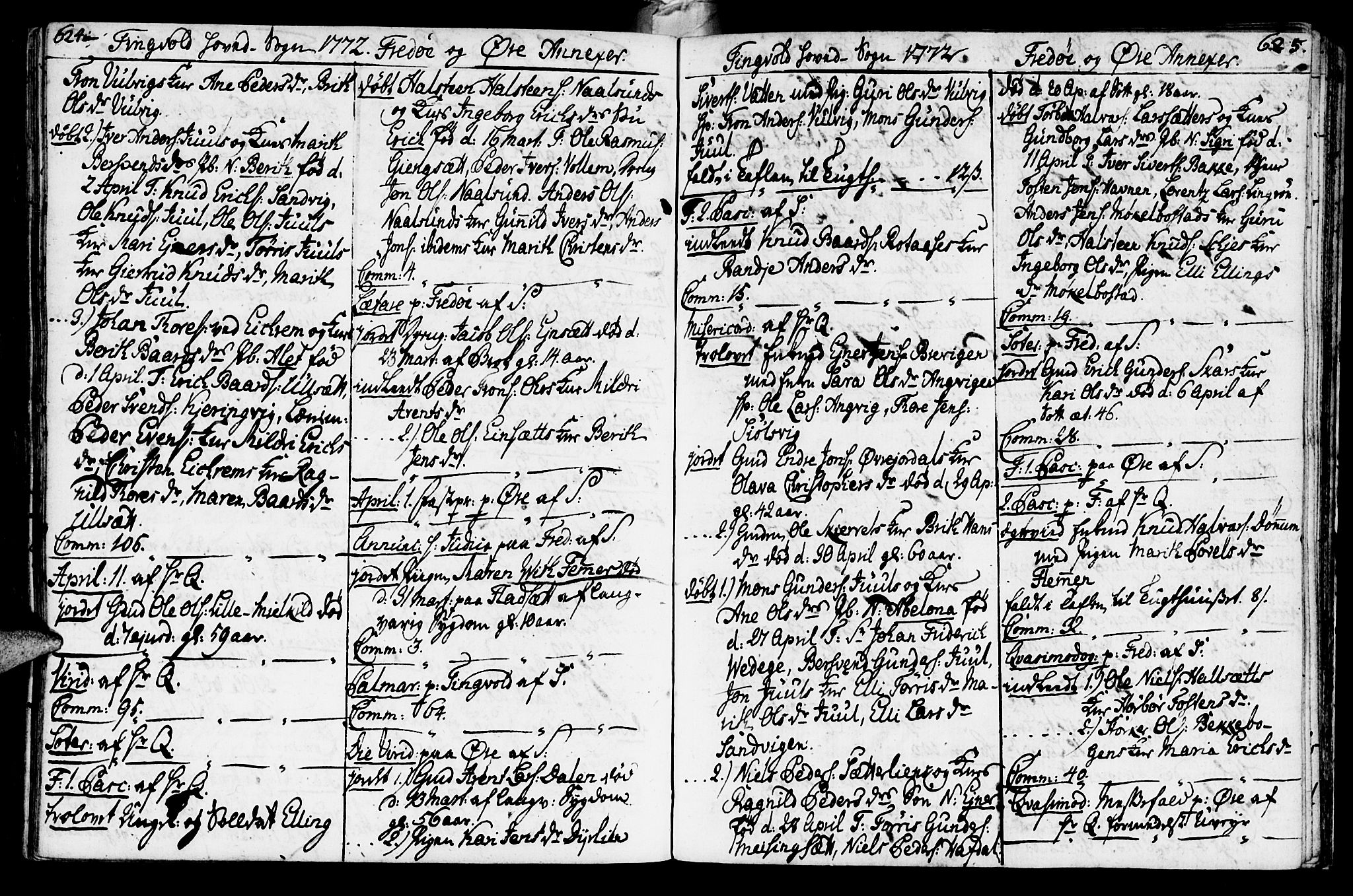 Ministerialprotokoller, klokkerbøker og fødselsregistre - Møre og Romsdal, AV/SAT-A-1454/586/L0979: Ministerialbok nr. 586A05, 1751-1776, s. 624-625