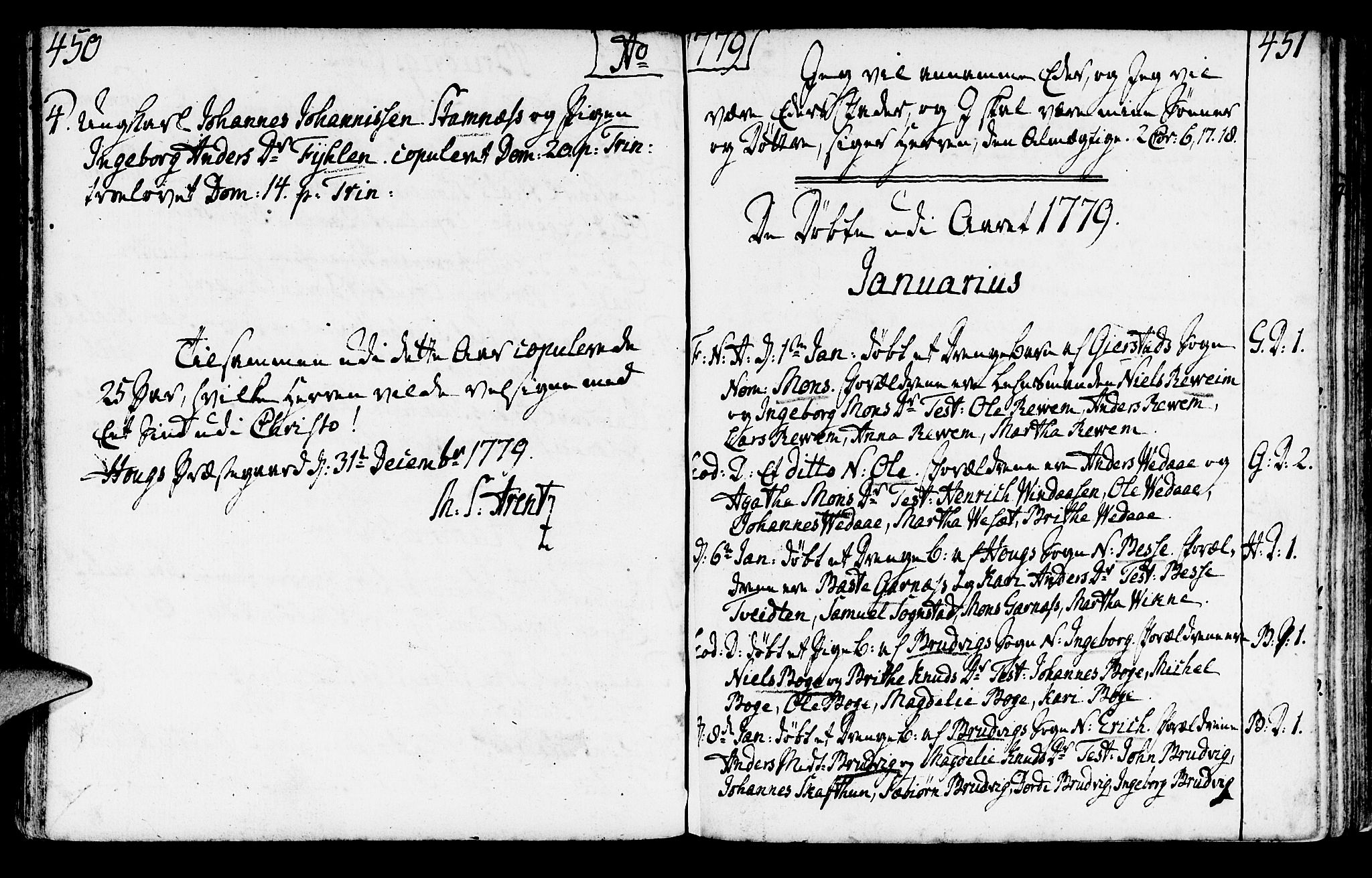 Haus sokneprestembete, SAB/A-75601/H/Haa: Ministerialbok nr. A 9, 1767-1781, s. 450-451