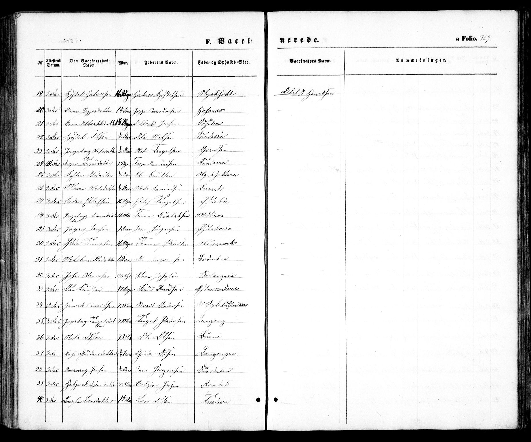 Holt sokneprestkontor, SAK/1111-0021/F/Fa/L0008: Ministerialbok nr. A 8, 1849-1860, s. 369
