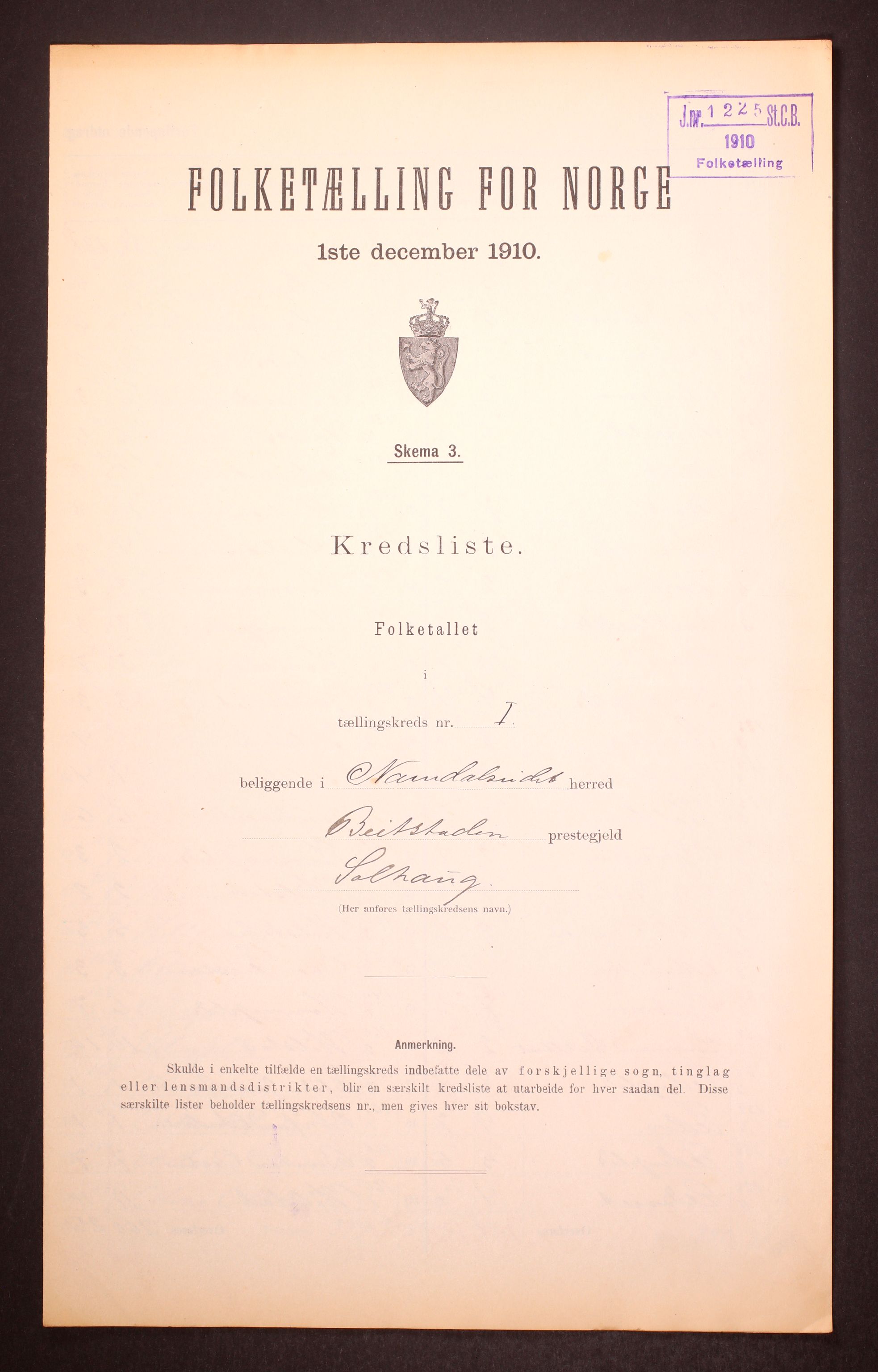 RA, Folketelling 1910 for 1725 Namdalseid herred, 1910, s. 4