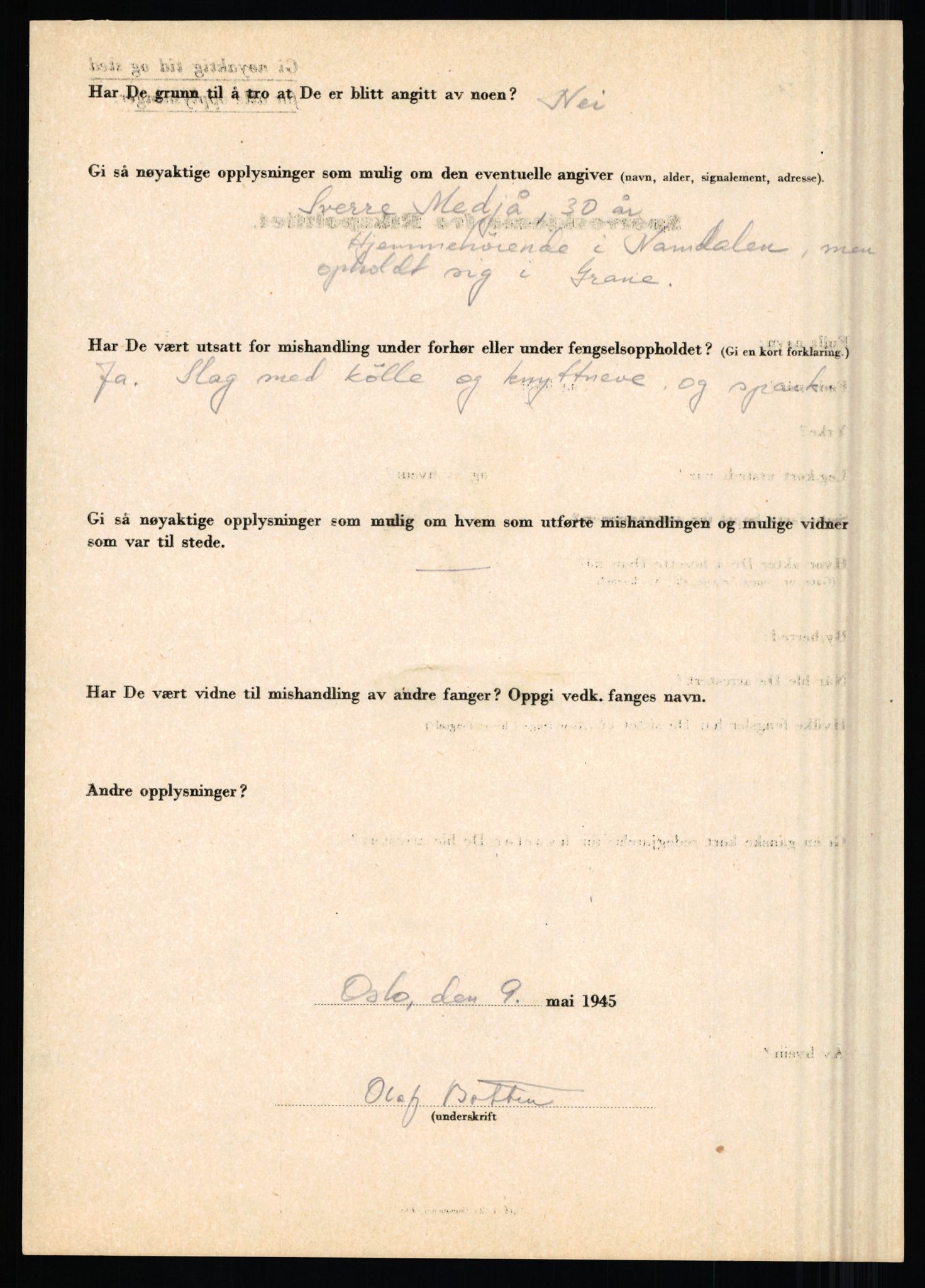 Rikspolitisjefen, AV/RA-S-1560/L/L0002: Berg, Alf - Bråthen, Thorleif, 1940-1945, s. 823