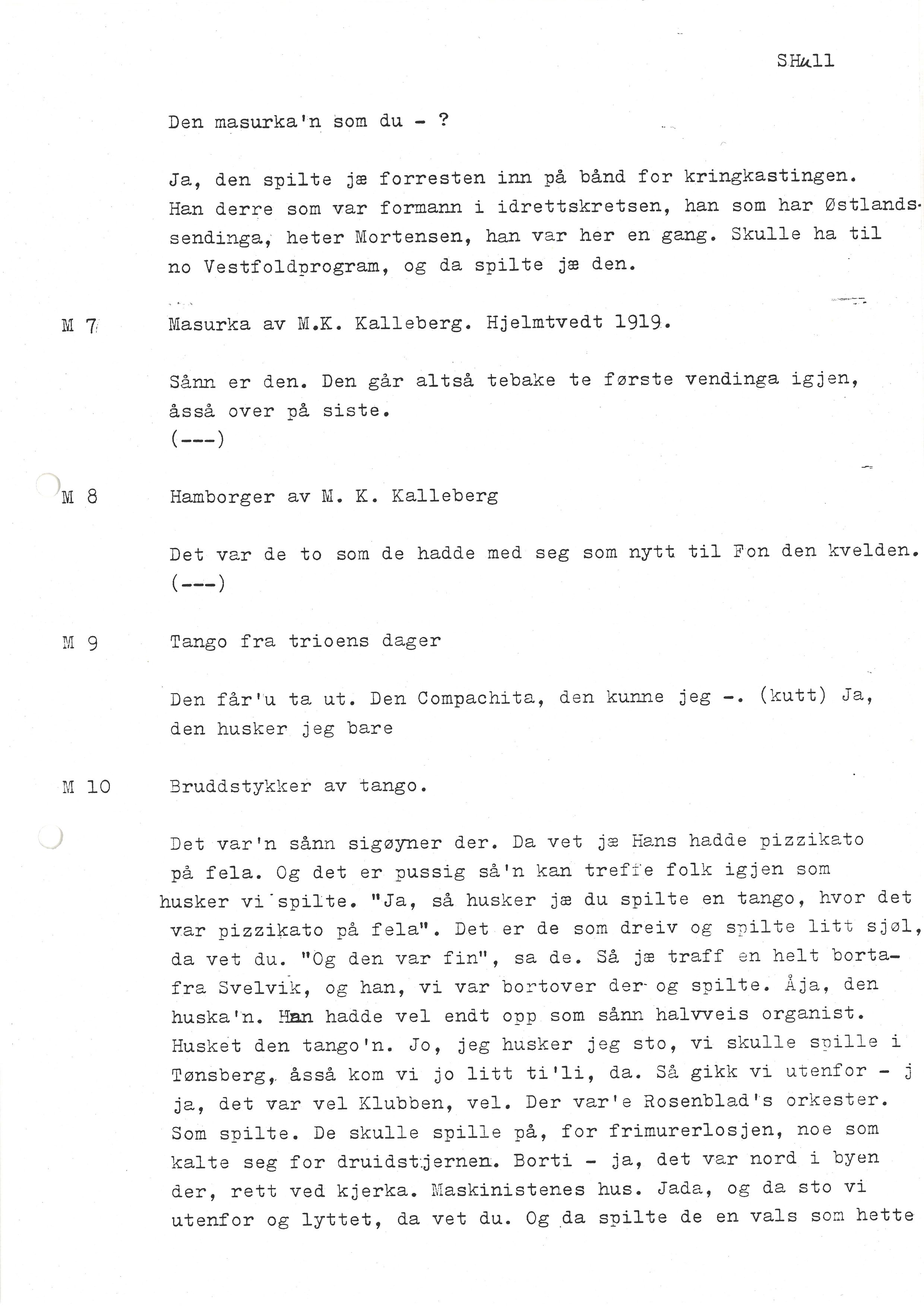 Sa 16 - Folkemusikk fra Vestfold, Gjerdesamlingen, VEMU/A-1868/I/L0001: Informantregister med intervjunedtegnelser, 1979-1986