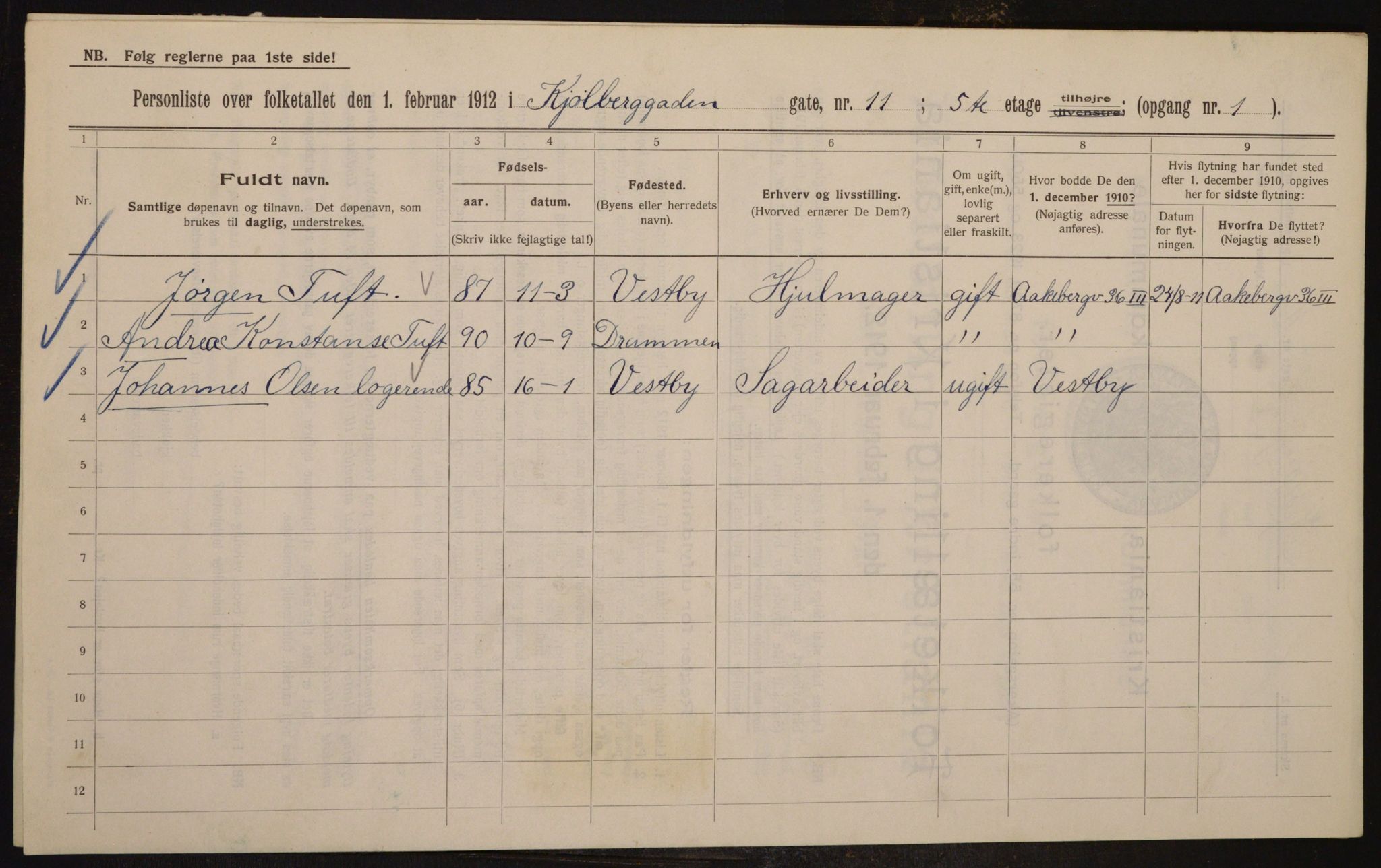 OBA, Kommunal folketelling 1.2.1912 for Kristiania, 1912, s. 51782