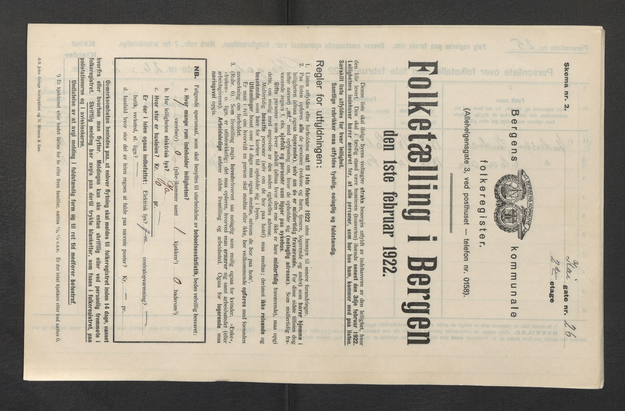 SAB, Kommunal folketelling 1922 for Bergen kjøpstad, 1922, s. 17222