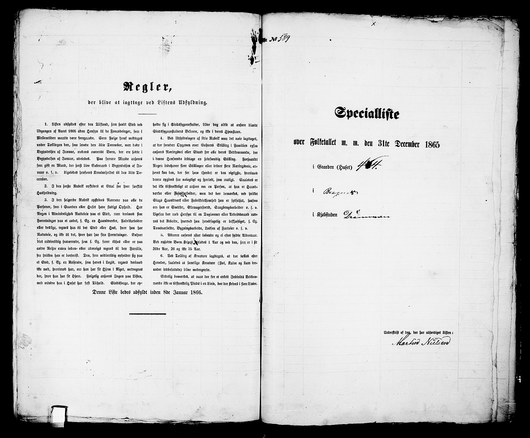 RA, Folketelling 1865 for 0602aB Bragernes prestegjeld i Drammen kjøpstad, 1865, s. 1223