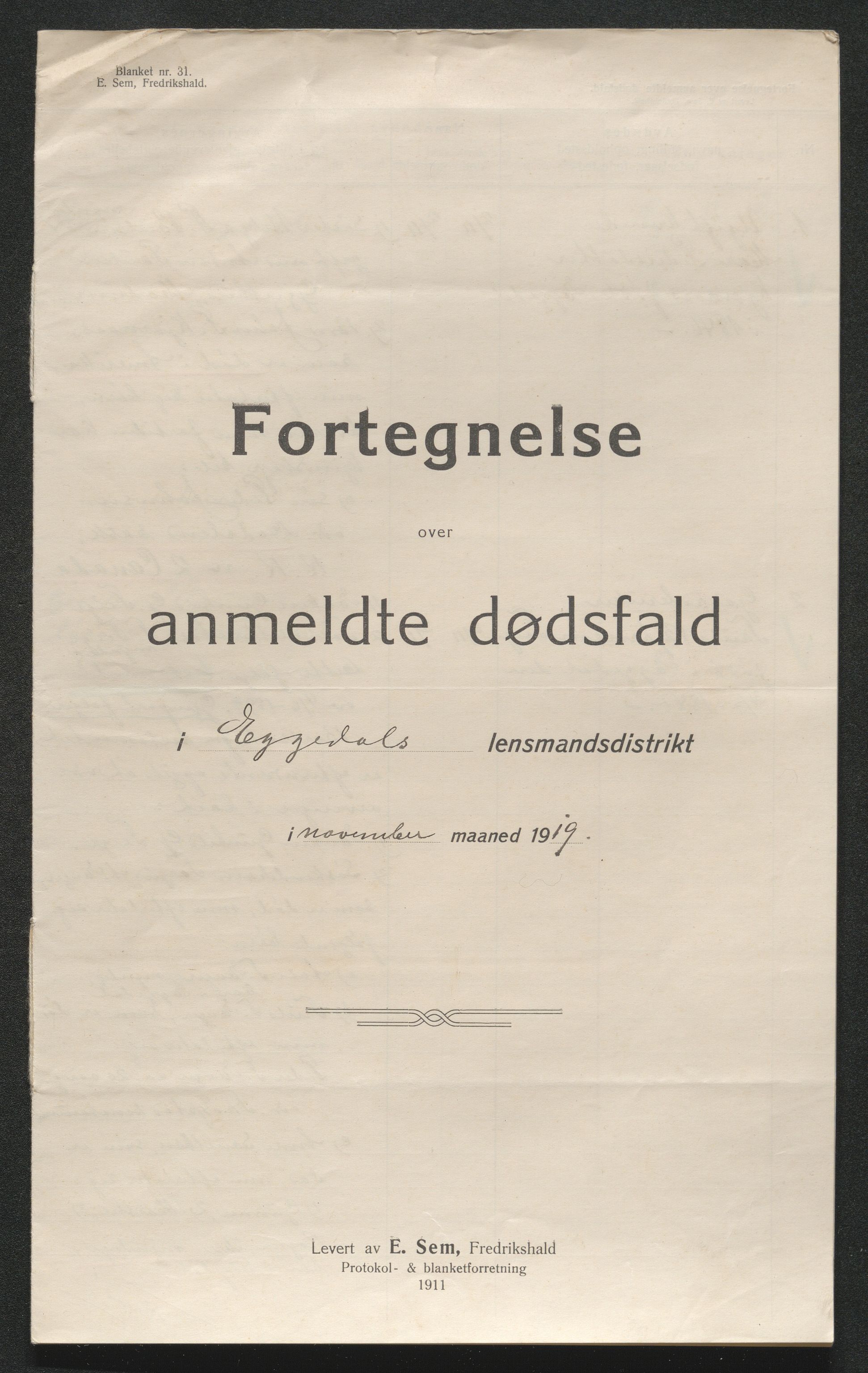 Eiker, Modum og Sigdal sorenskriveri, AV/SAKO-A-123/H/Ha/Hab/L0039: Dødsfallsmeldinger, 1918-1919, s. 994