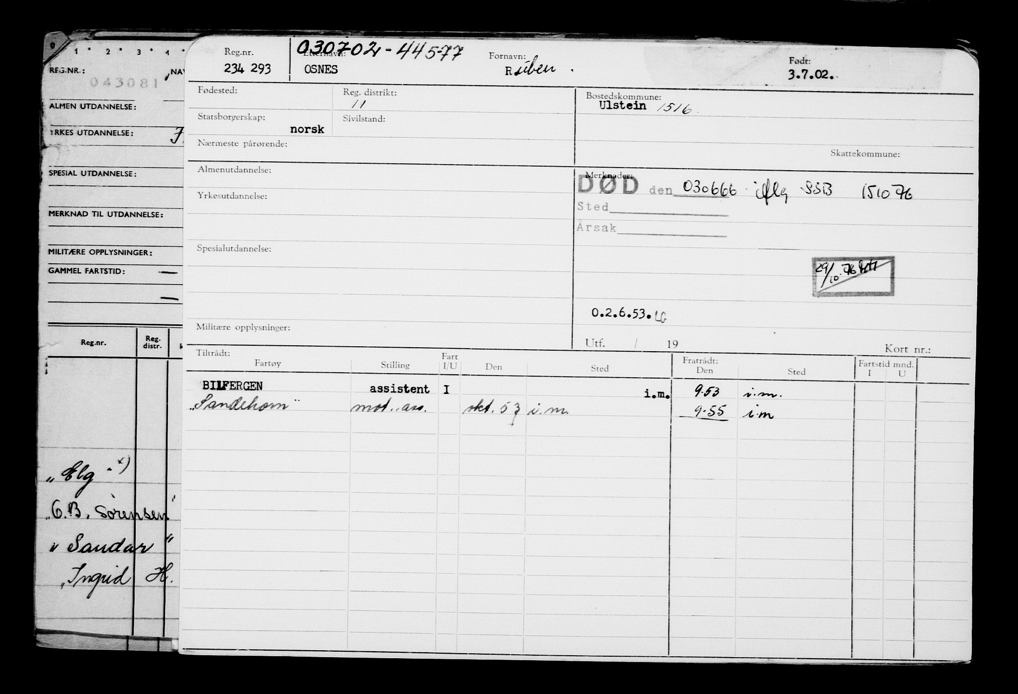 Direktoratet for sjømenn, AV/RA-S-3545/G/Gb/L0045: Hovedkort, 1902, s. 29