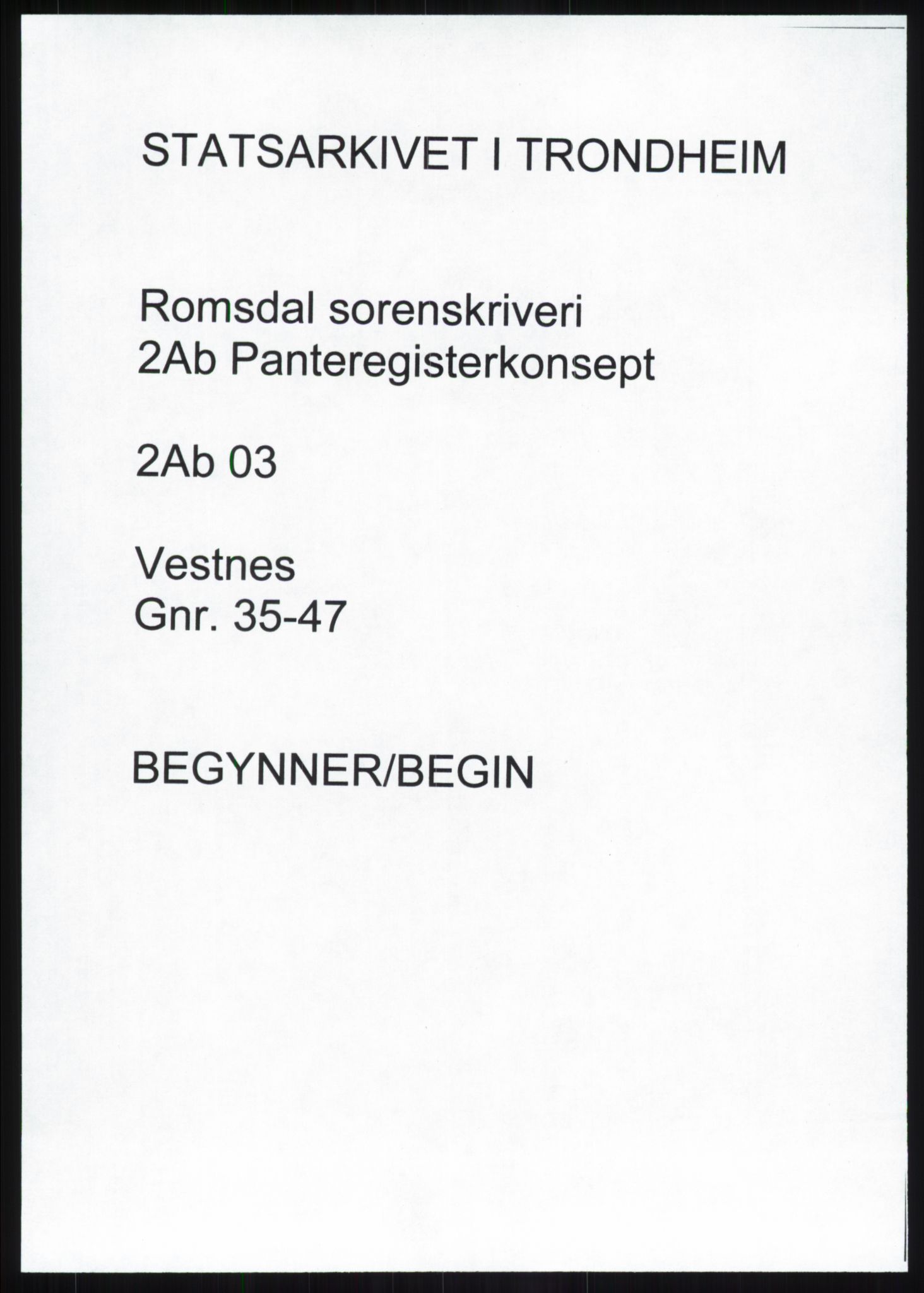 Romsdal sorenskriveri, SAT/A-4149/1/2/2Ab/L0003: Panteregister nr. 3