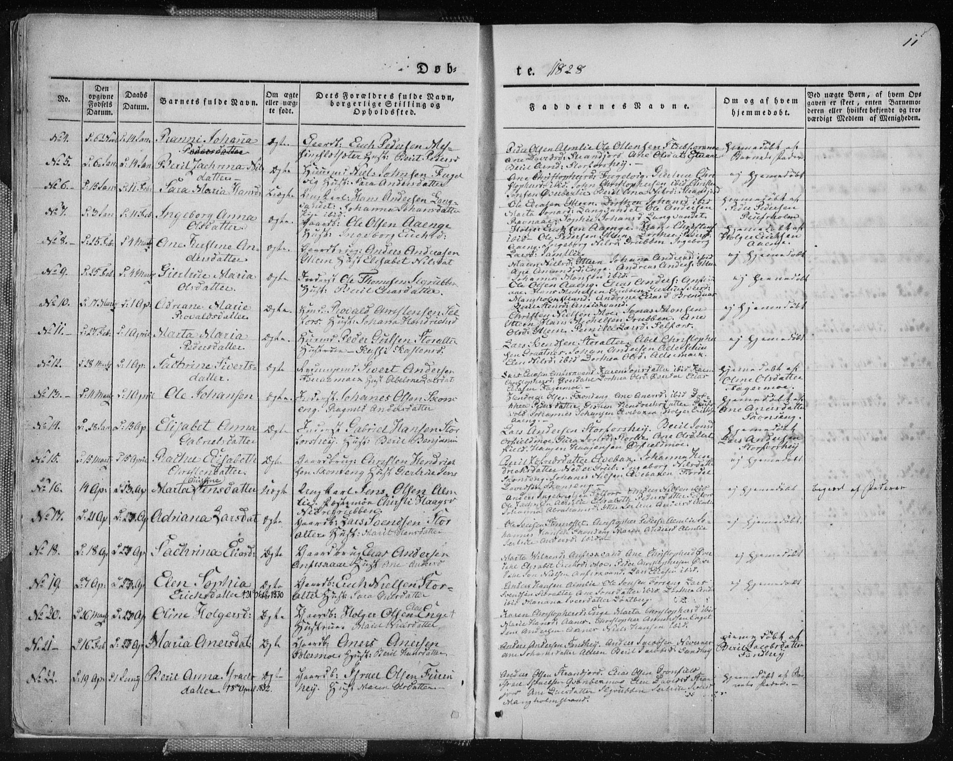 Ministerialprotokoller, klokkerbøker og fødselsregistre - Nordland, AV/SAT-A-1459/827/L0390: Ministerialbok nr. 827A02, 1826-1841, s. 11