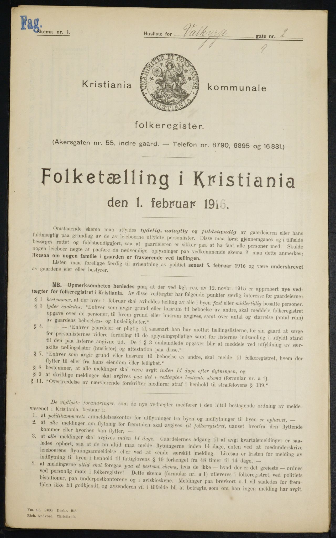 OBA, Kommunal folketelling 1.2.1916 for Kristiania, 1916, s. 125384