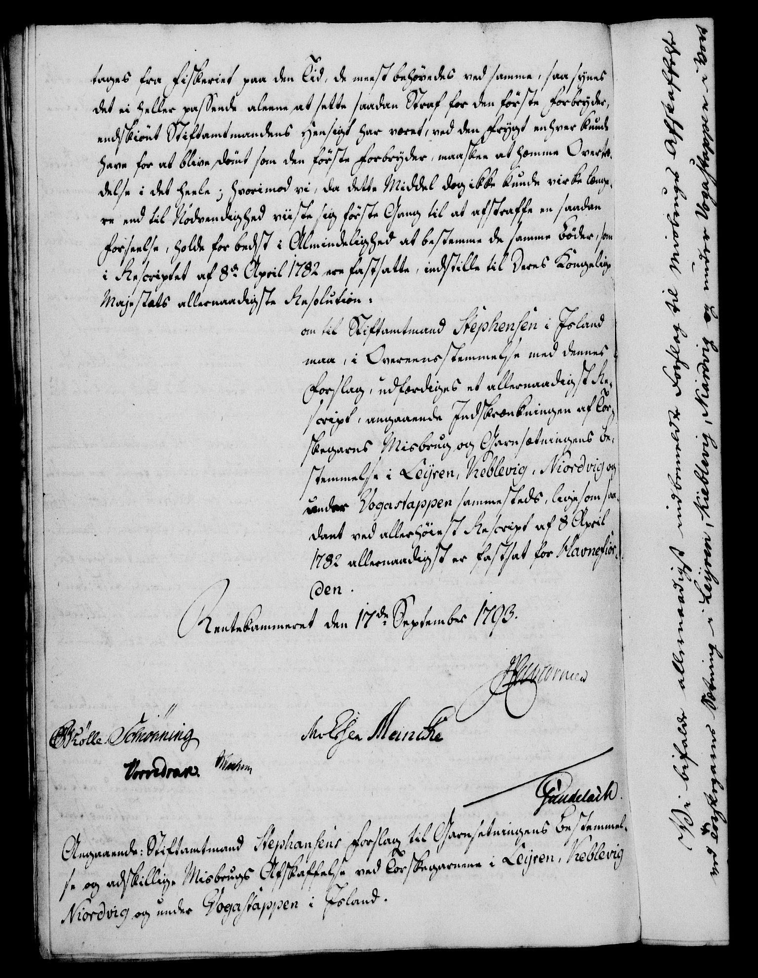 Rentekammeret, Kammerkanselliet, RA/EA-3111/G/Gf/Gfa/L0075: Norsk relasjons- og resolusjonsprotokoll (merket RK 52.75), 1793, s. 259