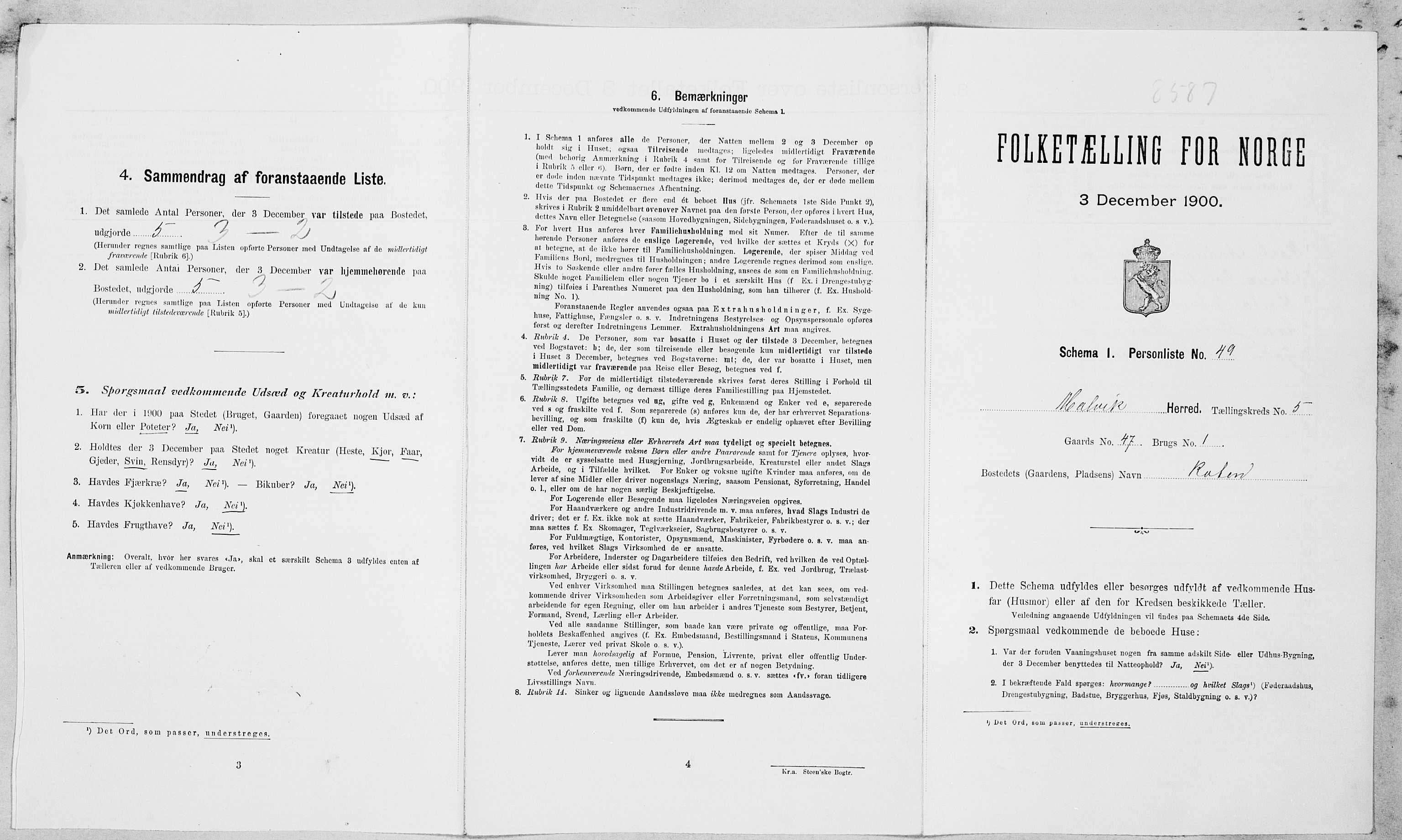 , Folketelling 1900 for 1663 Malvik herred, 1900, s. 477