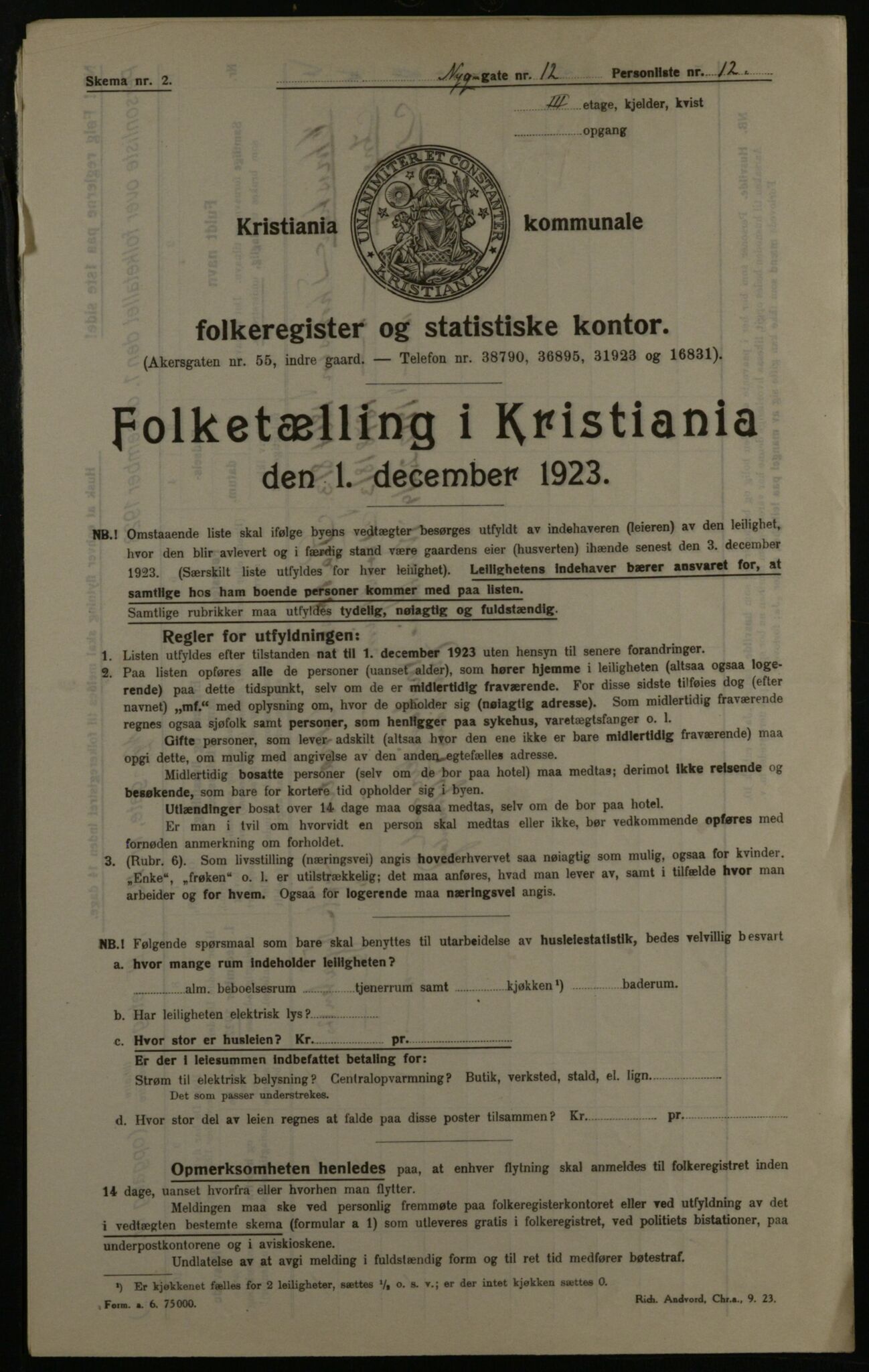 OBA, Kommunal folketelling 1.12.1923 for Kristiania, 1923, s. 81281