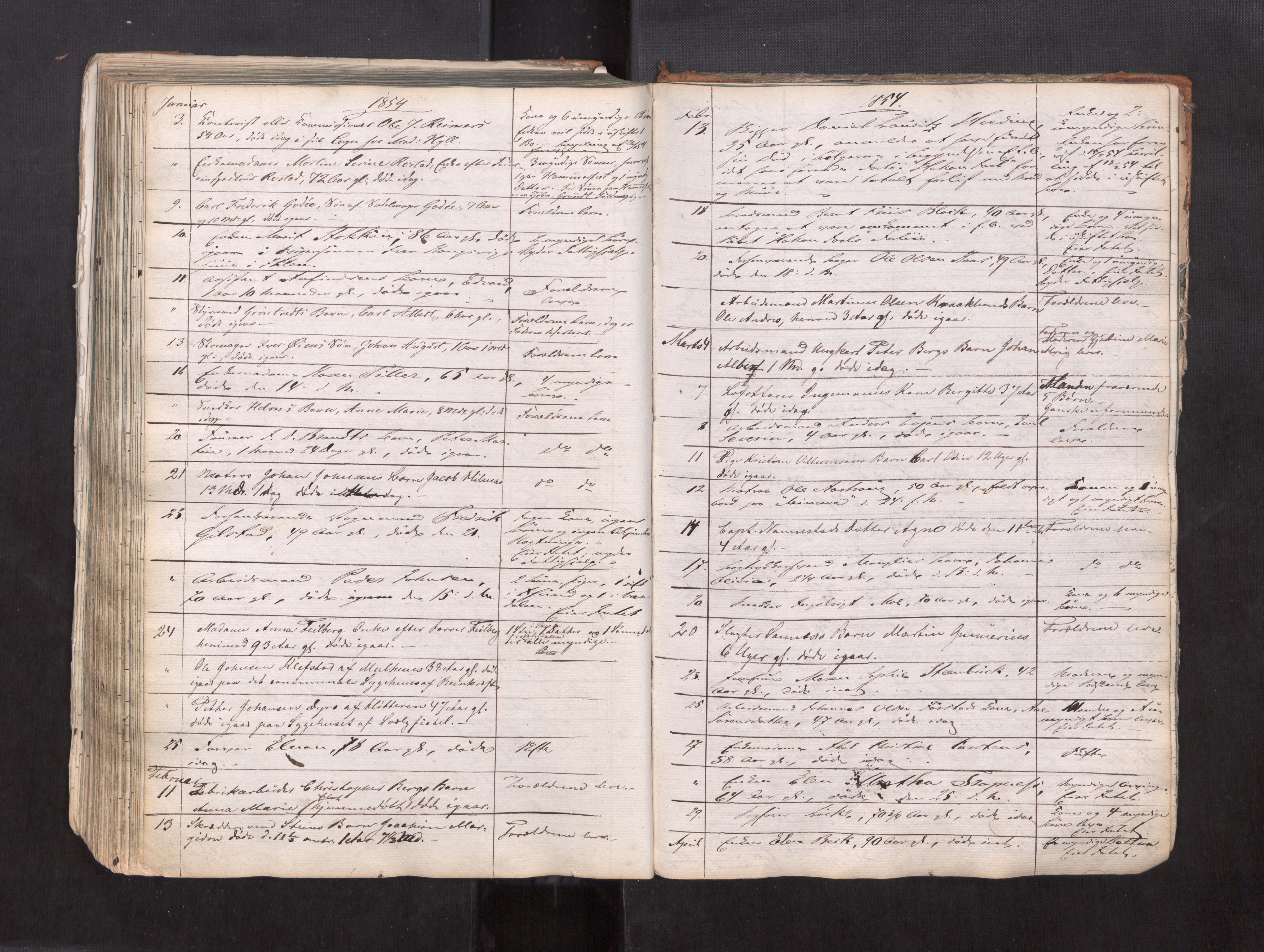 Trondheim byfogd, AV/SAT-A-0003/1/3/3L/L0001: Dødsanmeldelsesprotokoll, 1823-1870