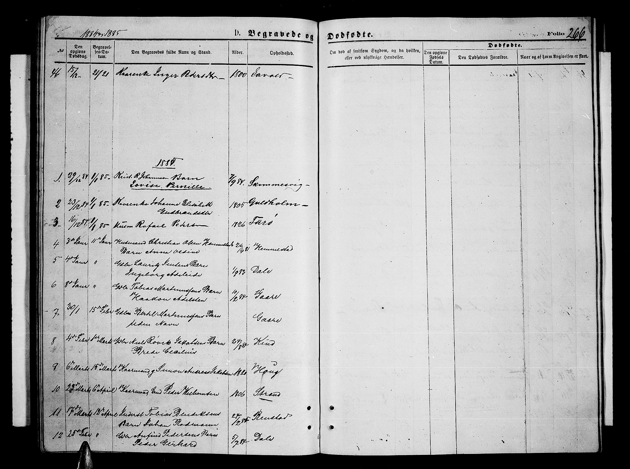 Kvæfjord sokneprestkontor, AV/SATØ-S-1323/G/Ga/Gab/L0004klokker: Klokkerbok nr. 4, 1870-1886, s. 266