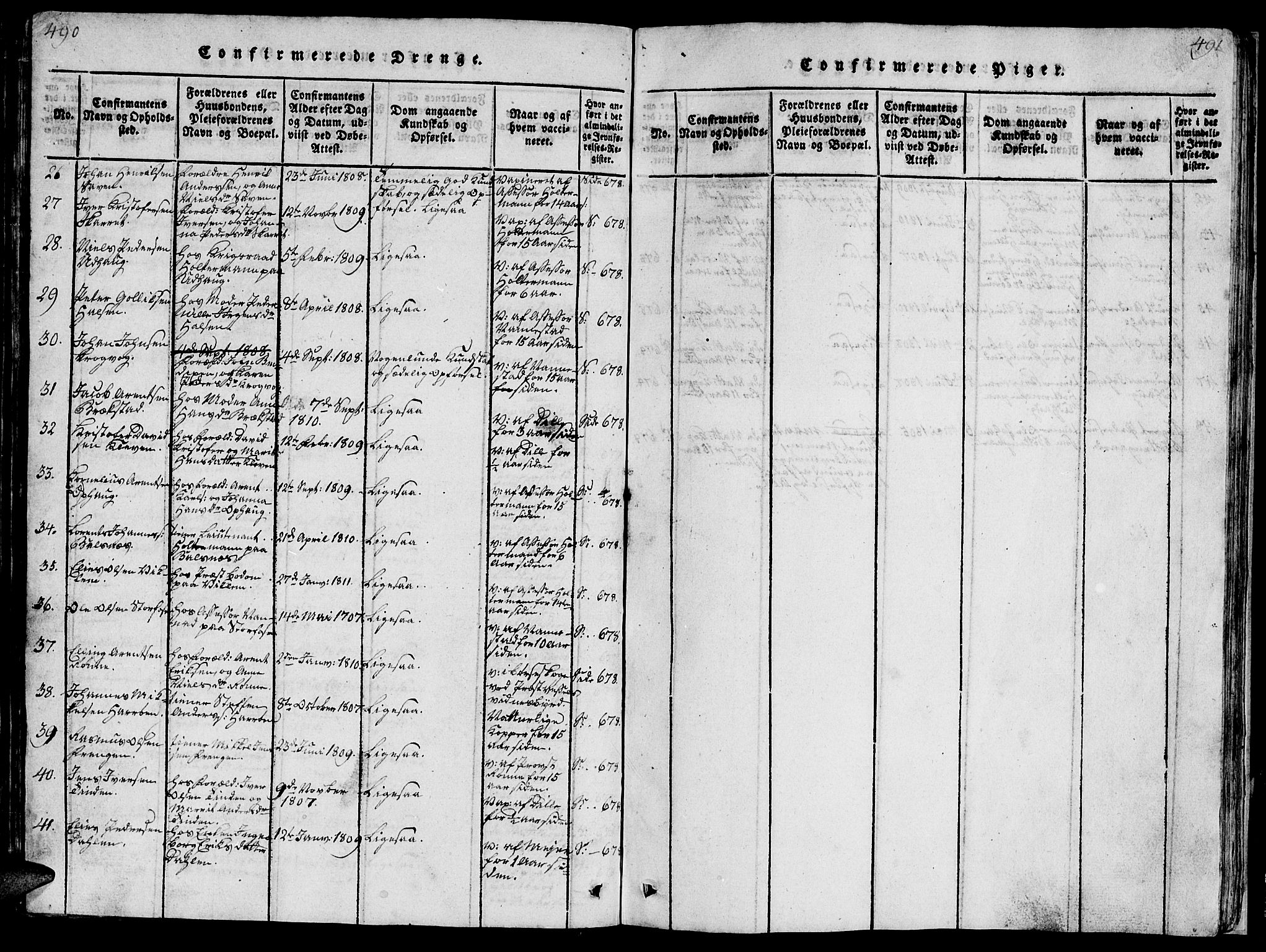 Ministerialprotokoller, klokkerbøker og fødselsregistre - Sør-Trøndelag, SAT/A-1456/659/L0744: Klokkerbok nr. 659C01, 1818-1825, s. 490-491