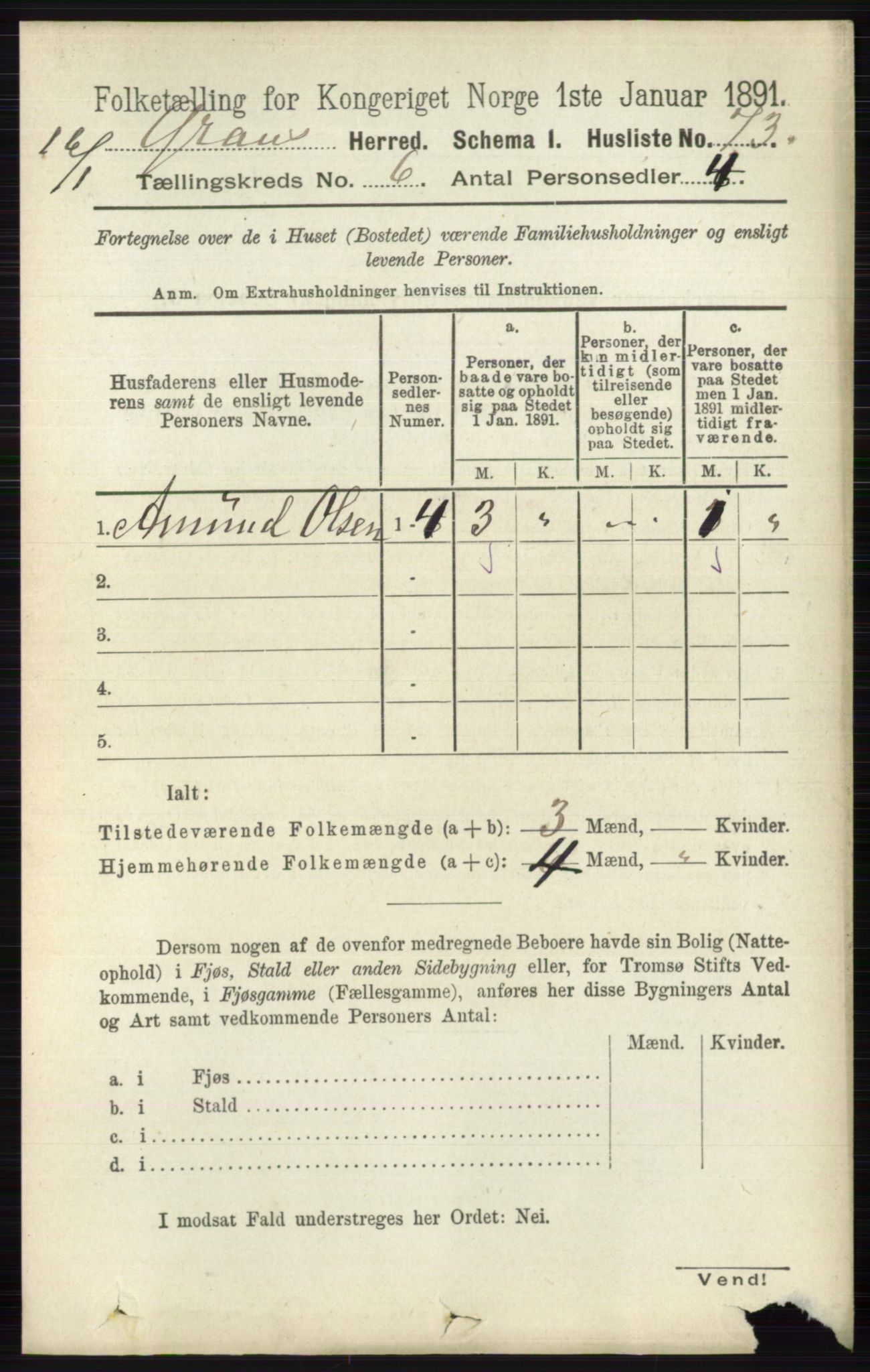 RA, Folketelling 1891 for 0534 Gran herred, 1891, s. 2227