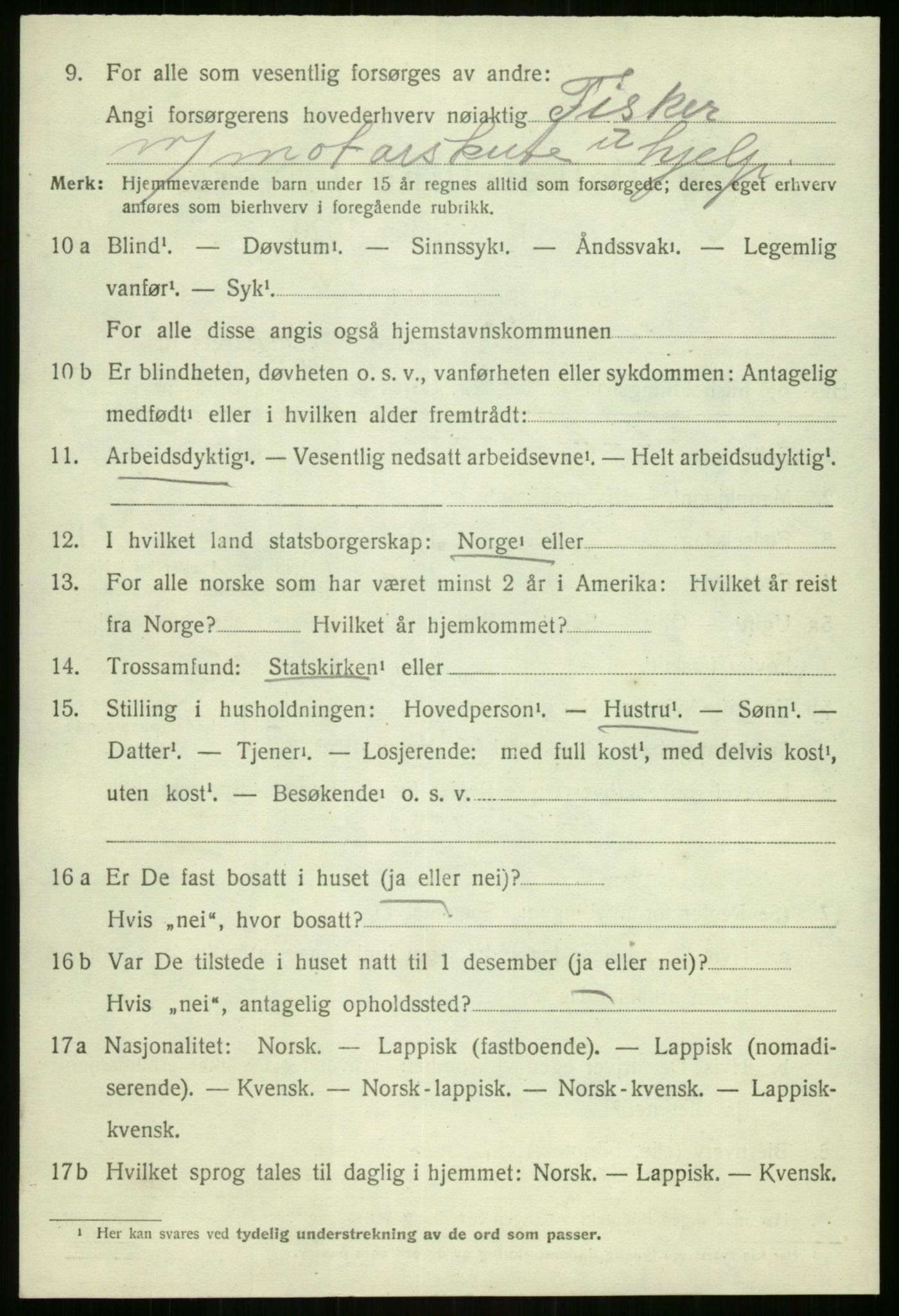 SATØ, Folketelling 1920 for 1925 Sørreisa herred, 1920, s. 4601