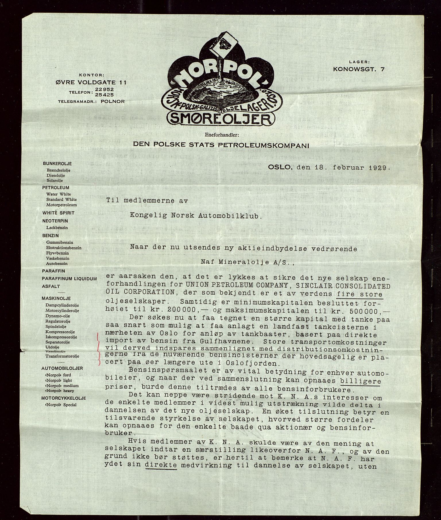 Pa 1521 - A/S Norske Shell, AV/SAST-A-101915/E/Ea/Eaa/L0017: Sjefskorrespondanse, 1929, s. 3