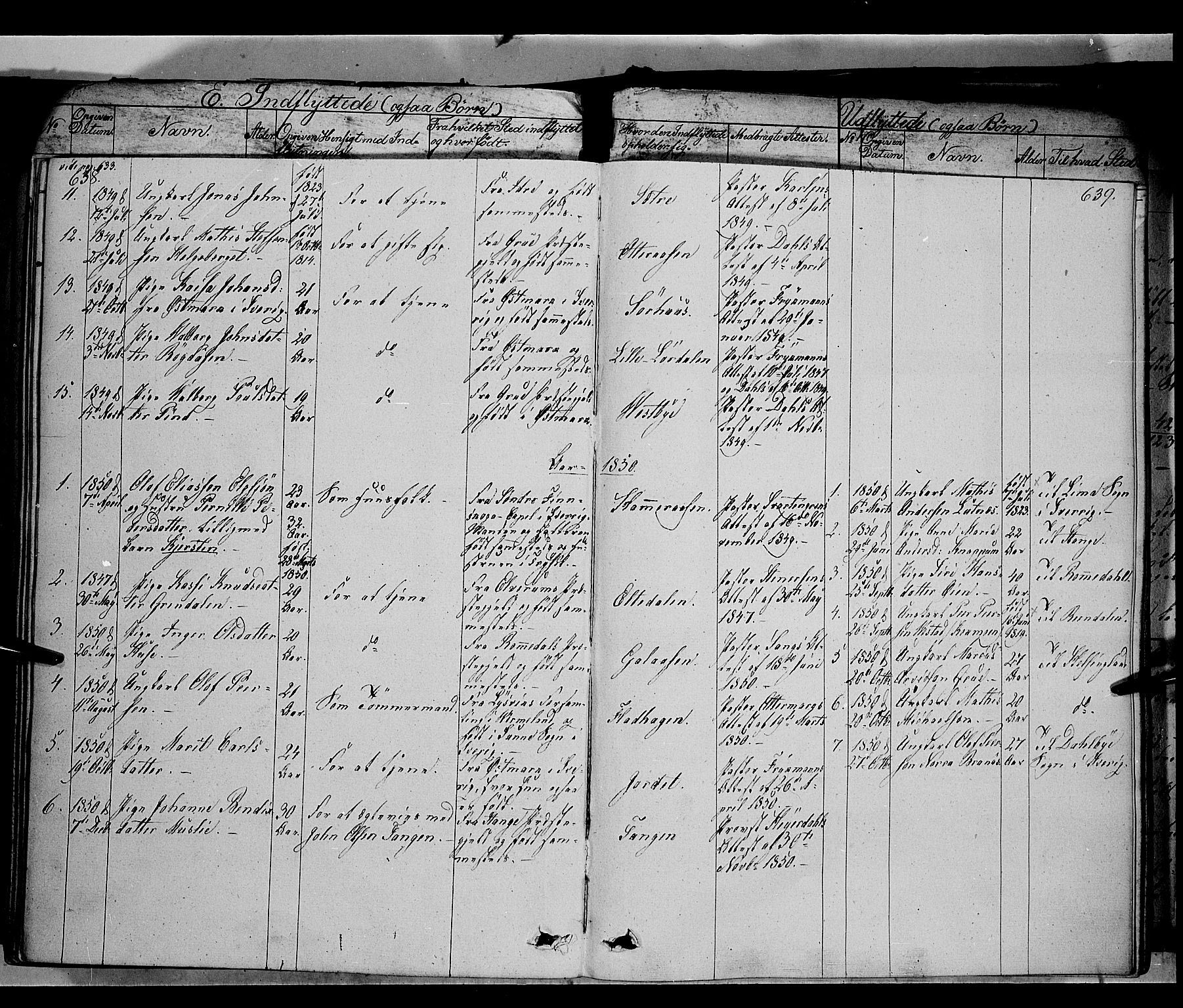 Trysil prestekontor, AV/SAH-PREST-046/H/Ha/Haa/L0004: Ministerialbok nr. 4 /1, 1842-1850, s. 638-639