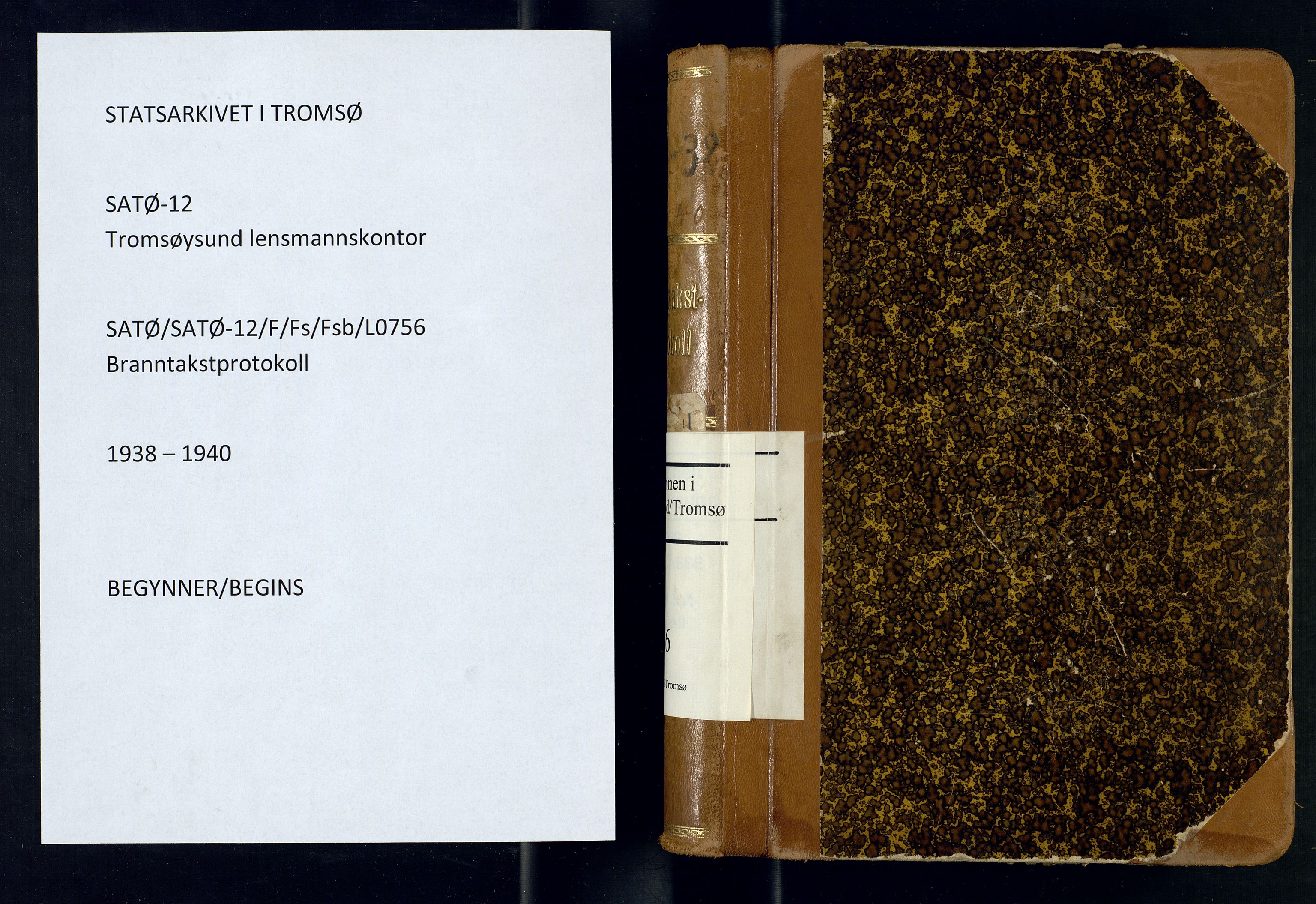 Tromsøysund lensmannskontor, SATØ/SATØ-12/F/Fs/Fsb/L0756: Branntakstprotokoll (S). Med register, 1938-1940