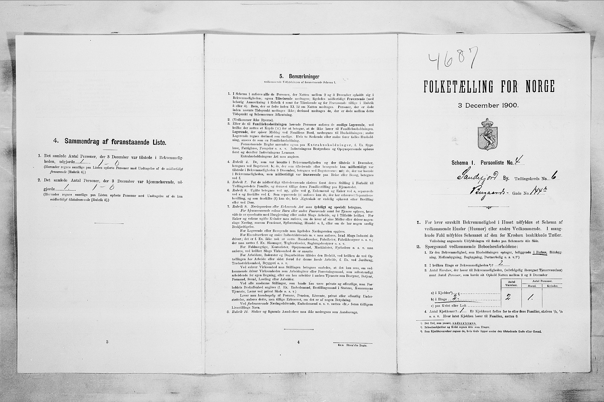 RA, Folketelling 1900 for 0706 Sandefjord kjøpstad, 1900, s. 1580