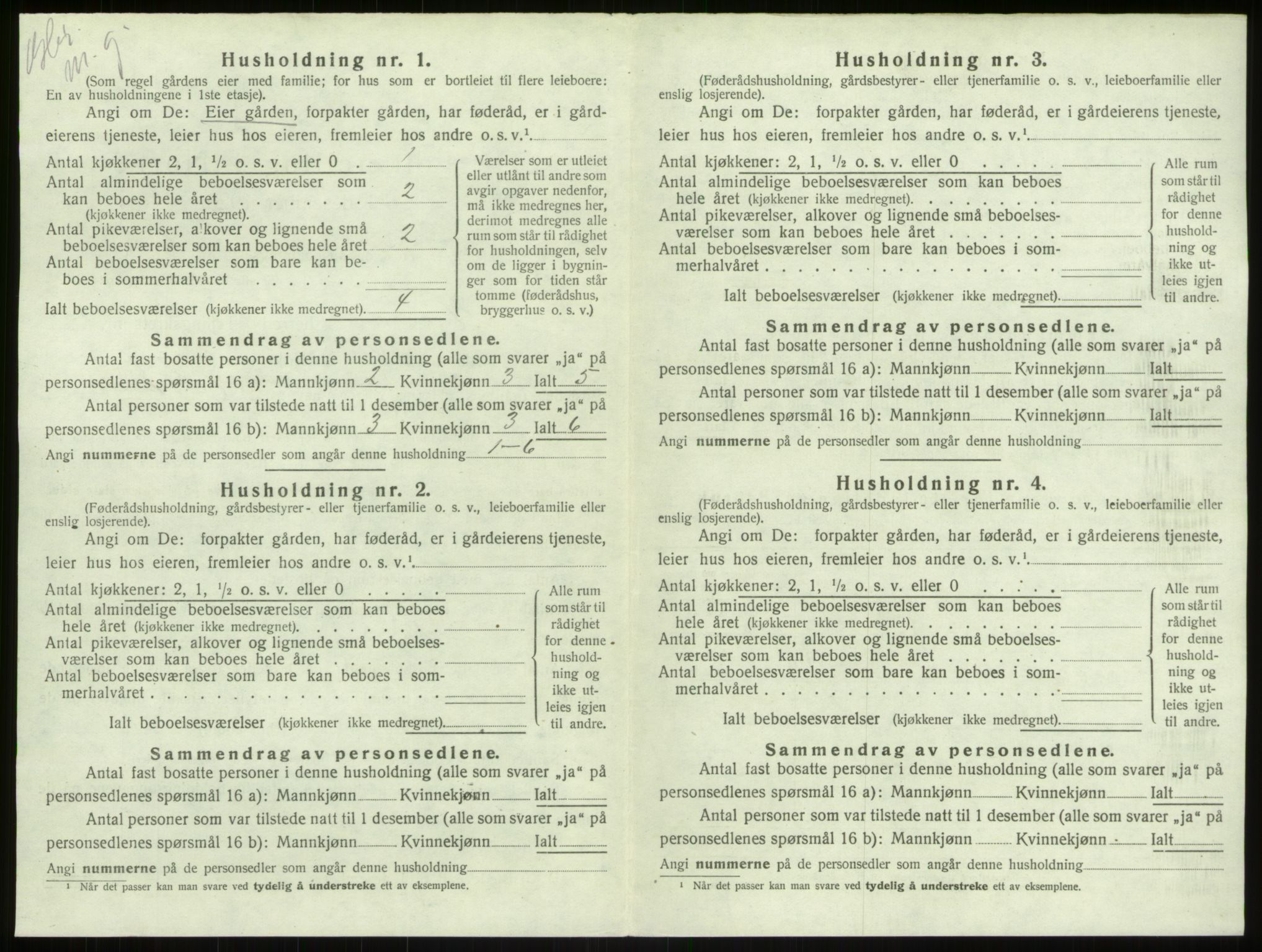 SAB, Folketelling 1920 for 1250 Haus herred, 1920, s. 739