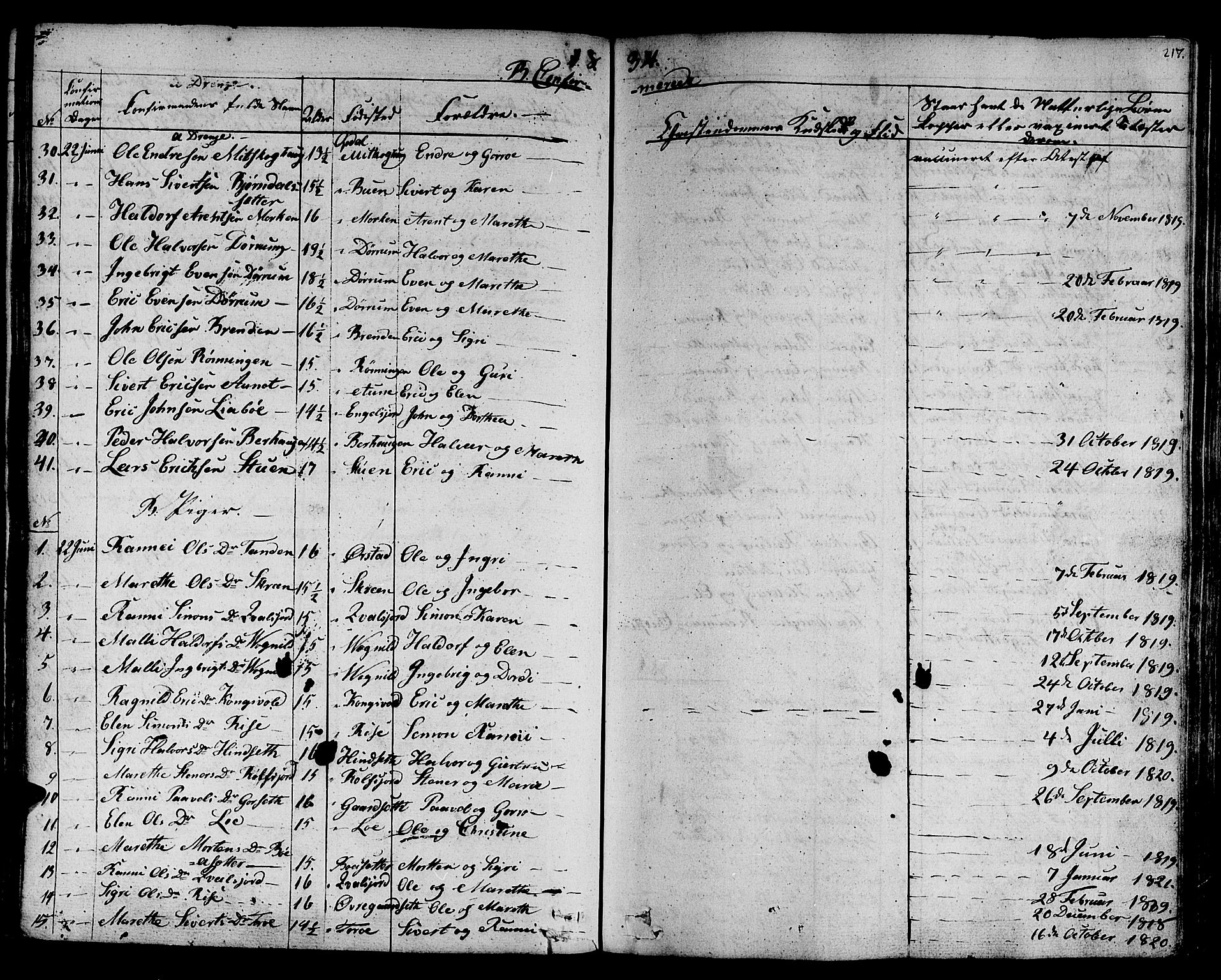 Ministerialprotokoller, klokkerbøker og fødselsregistre - Sør-Trøndelag, SAT/A-1456/678/L0897: Ministerialbok nr. 678A06-07, 1821-1847, s. 217
