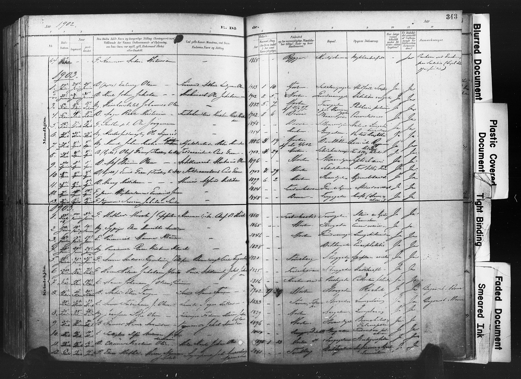 Horten kirkebøker, AV/SAKO-A-348/F/Fa/L0005: Ministerialbok nr. 5, 1896-1904, s. 343