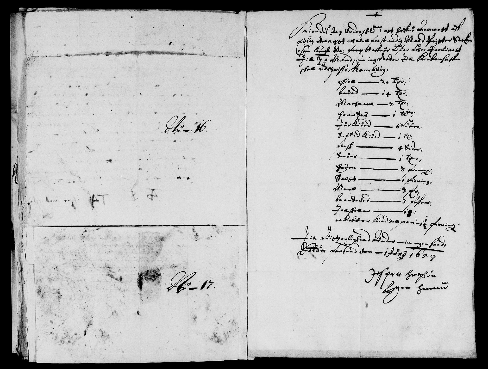 Rentekammeret inntil 1814, Reviderte regnskaper, Lensregnskaper, AV/RA-EA-5023/R/Rb/Rbr/L0021: Lista len, 1655-1659