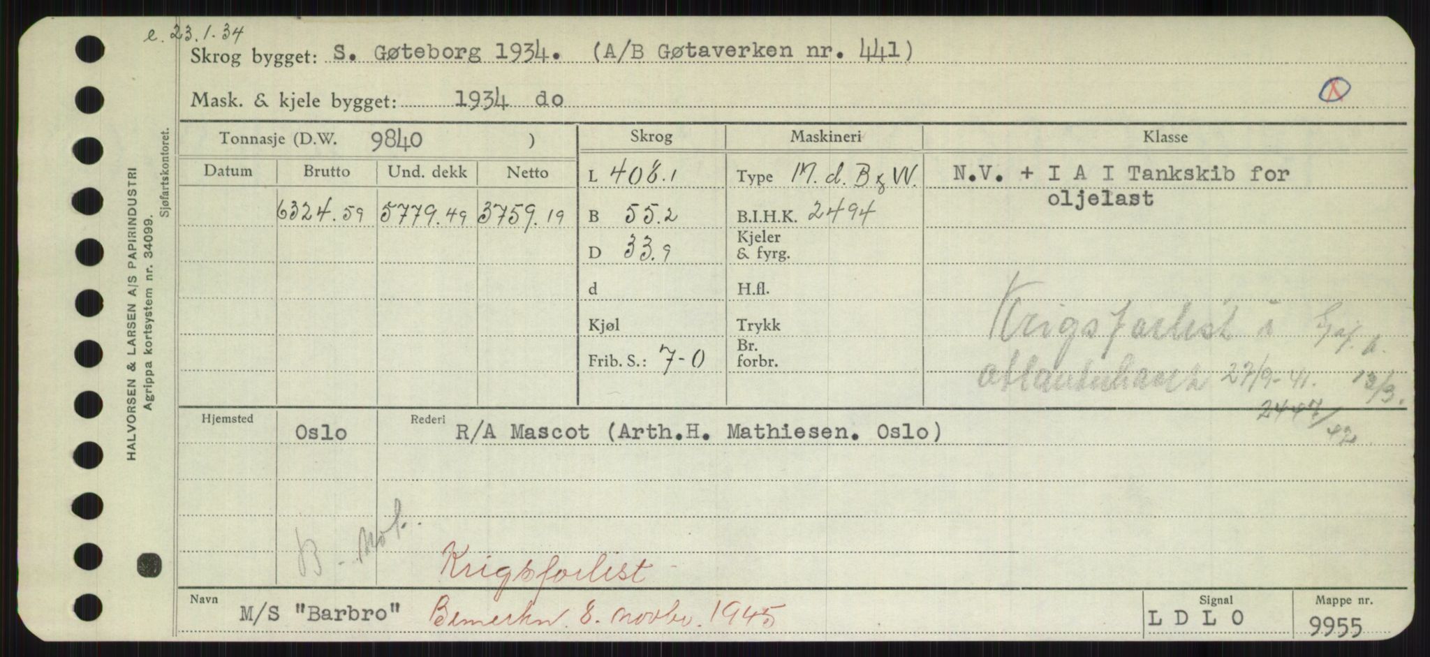 Sjøfartsdirektoratet med forløpere, Skipsmålingen, RA/S-1627/H/Hd/L0003: Fartøy, B-Bev, s. 261