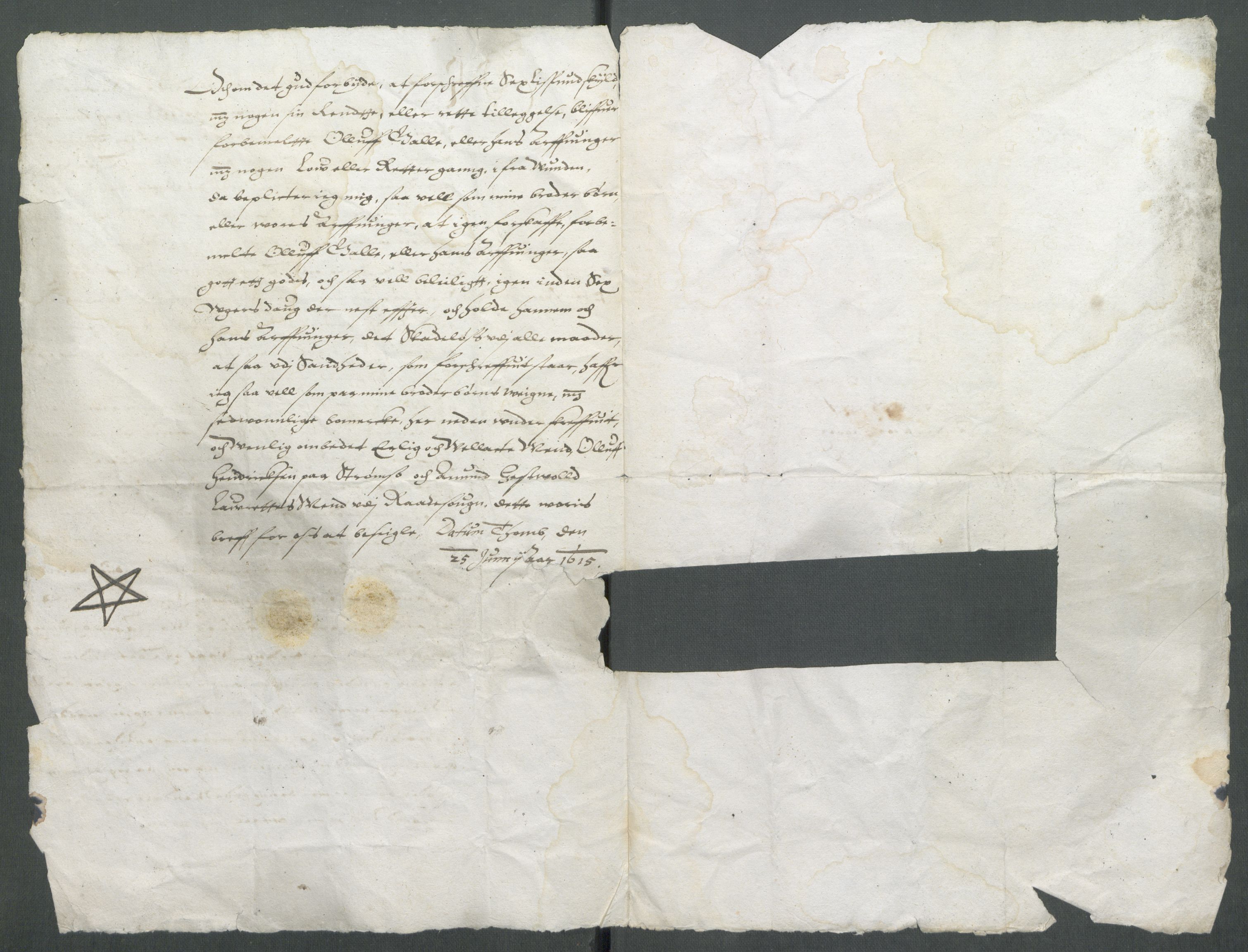 Riksarkivets diplomsamling, AV/RA-EA-5965/F02/L0123: Dokumenter, 1614-1615, s. 138