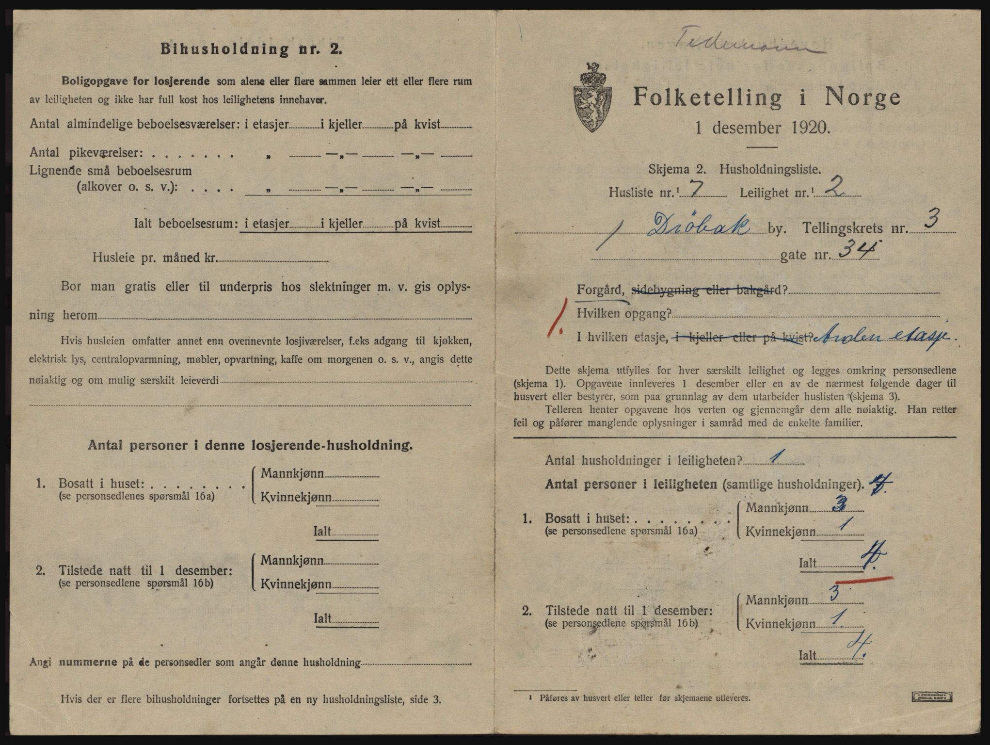 SAO, Folketelling 1920 for 0203 Drøbak kjøpstad, 1920, s. 1133