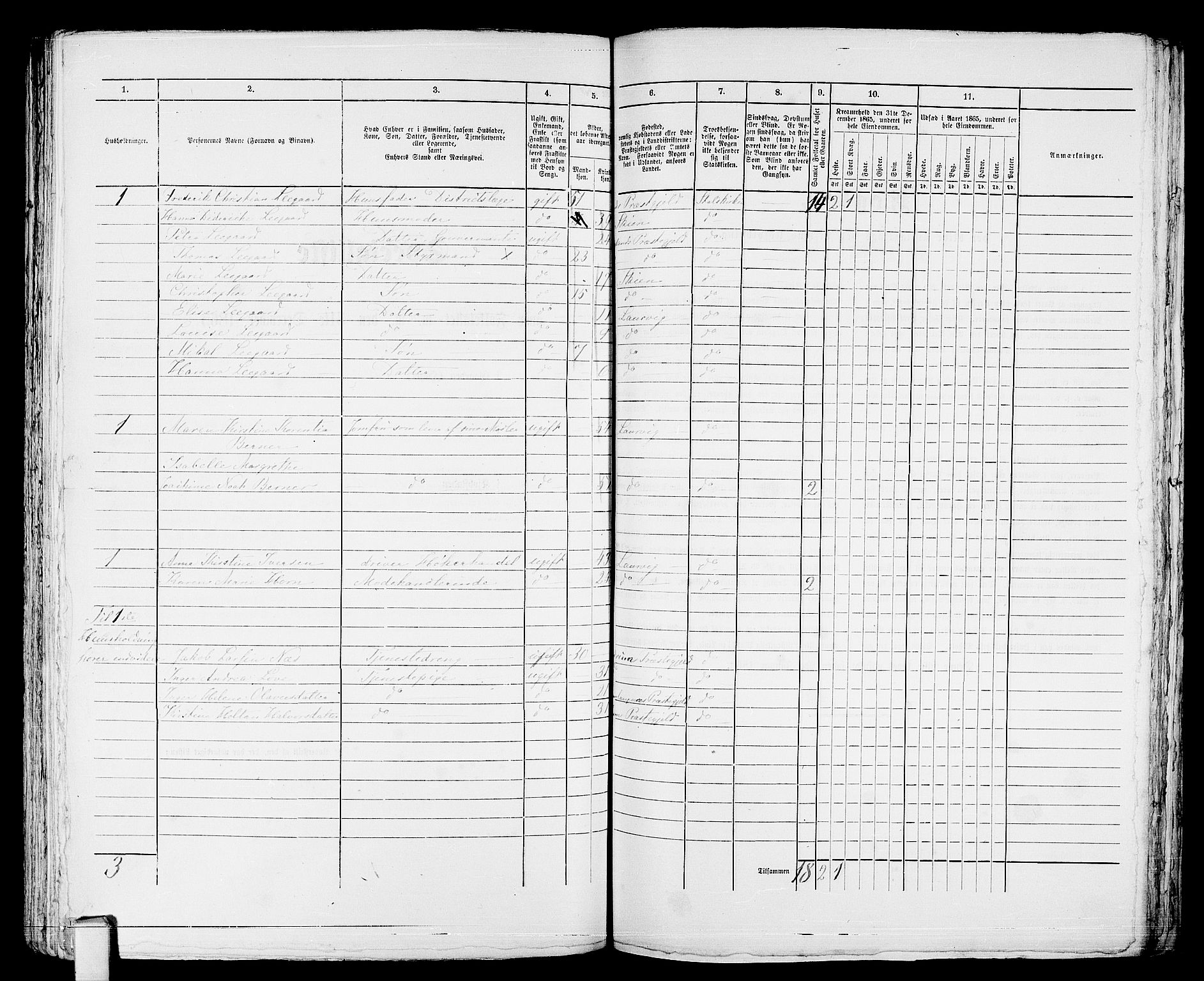 RA, Folketelling 1865 for 0707P Larvik prestegjeld, 1865, s. 420