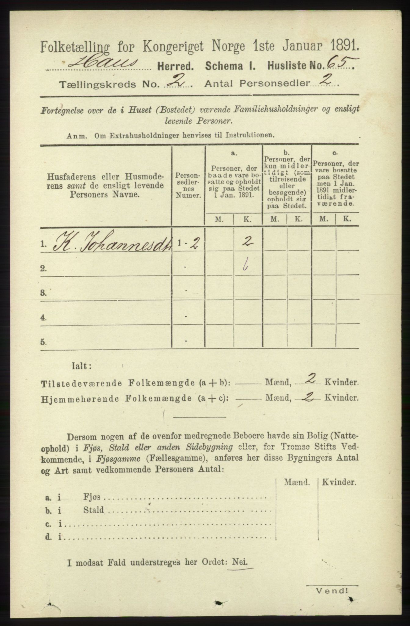 RA, Folketelling 1891 for 1250 Haus herred, 1891, s. 514