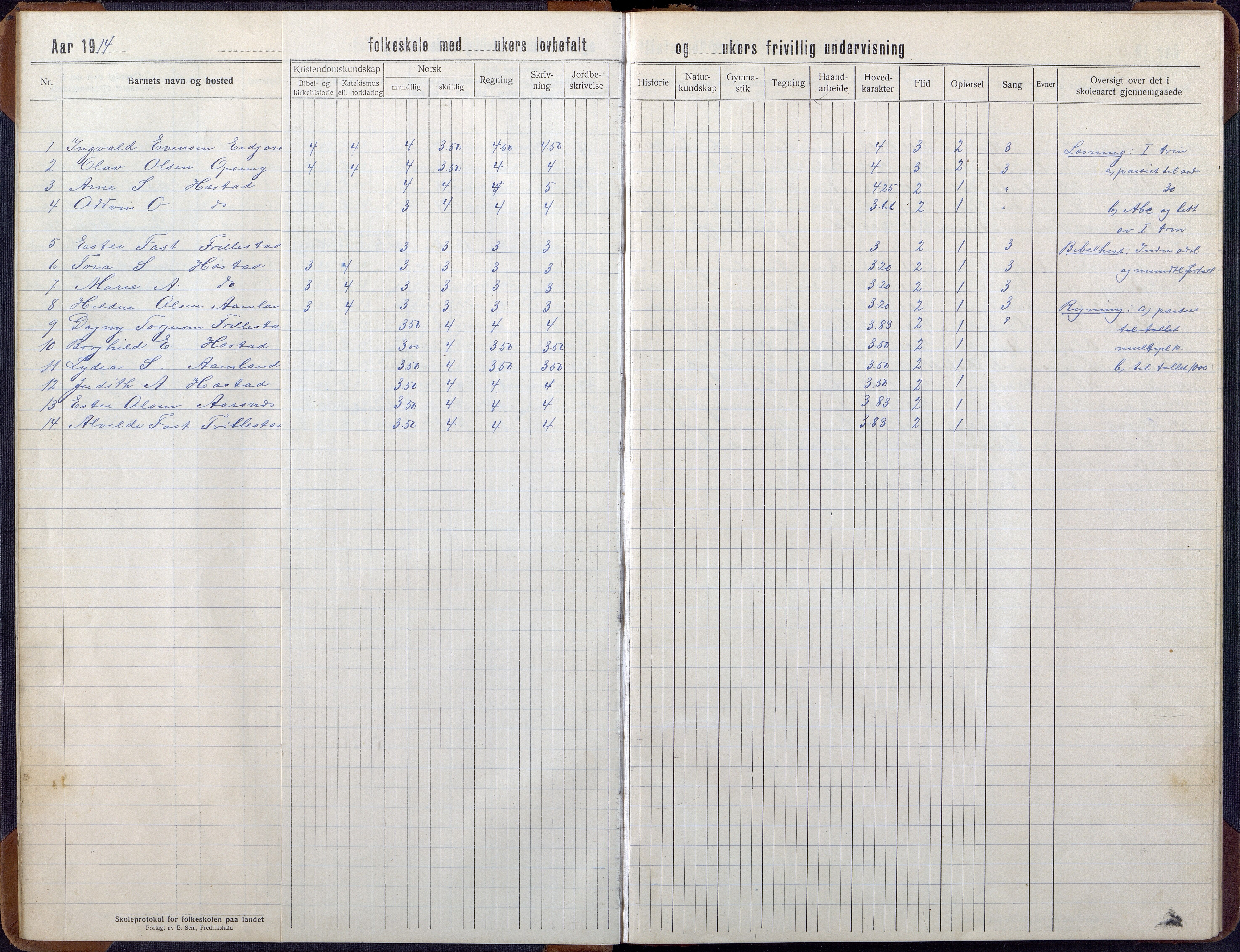 Høvåg kommune, AAKS/KA0927-PK/2/2/L0056: Kvåse, Sevik, Hæstad og Ytre Årsnes - Skoleprotokoll (Sevik, Hæstad), 1914-1944