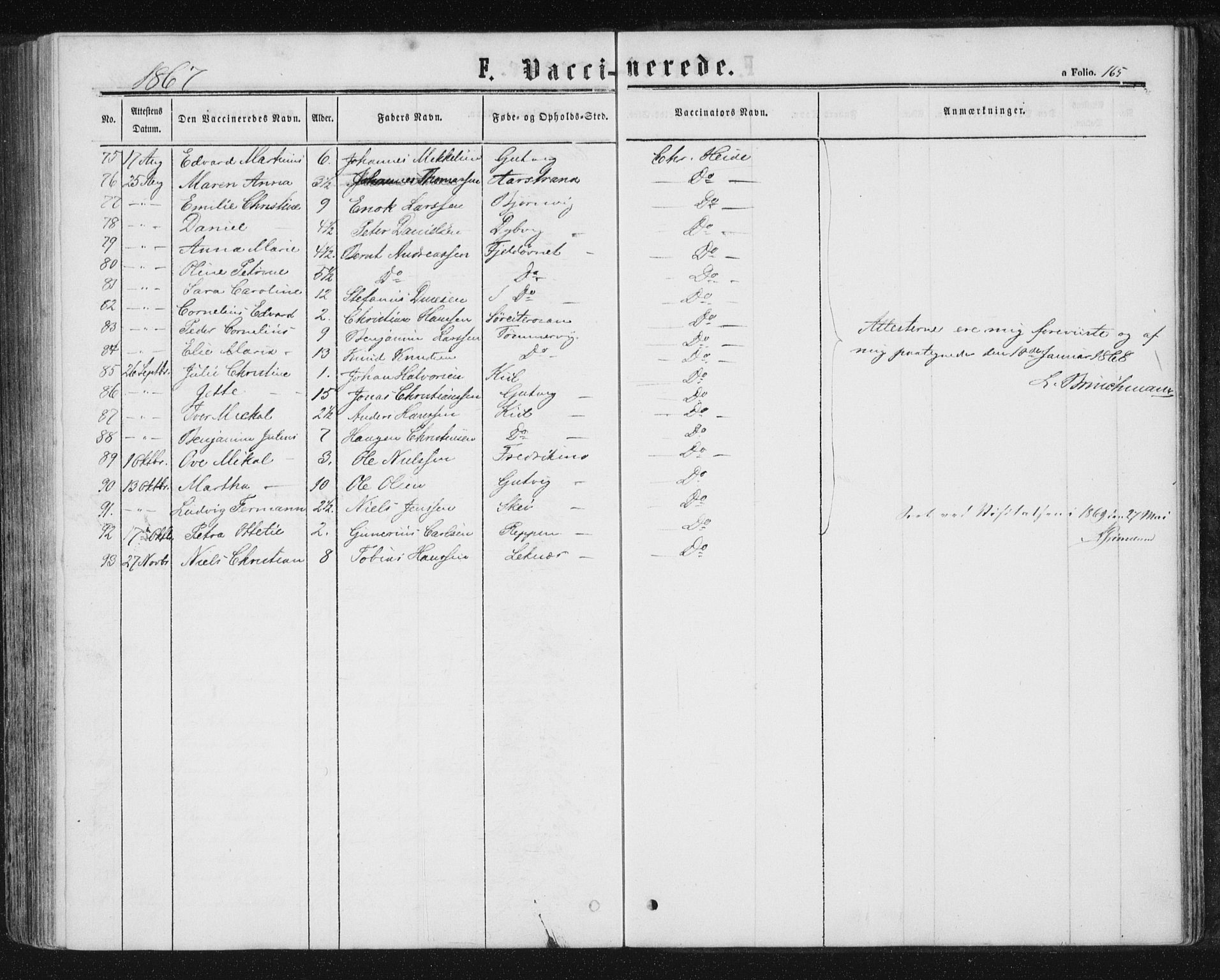 Ministerialprotokoller, klokkerbøker og fødselsregistre - Nord-Trøndelag, AV/SAT-A-1458/788/L0696: Ministerialbok nr. 788A03, 1863-1877, s. 165