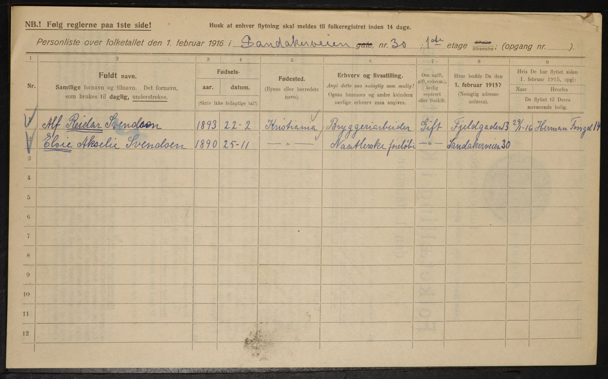 OBA, Kommunal folketelling 1.2.1916 for Kristiania, 1916, s. 89239