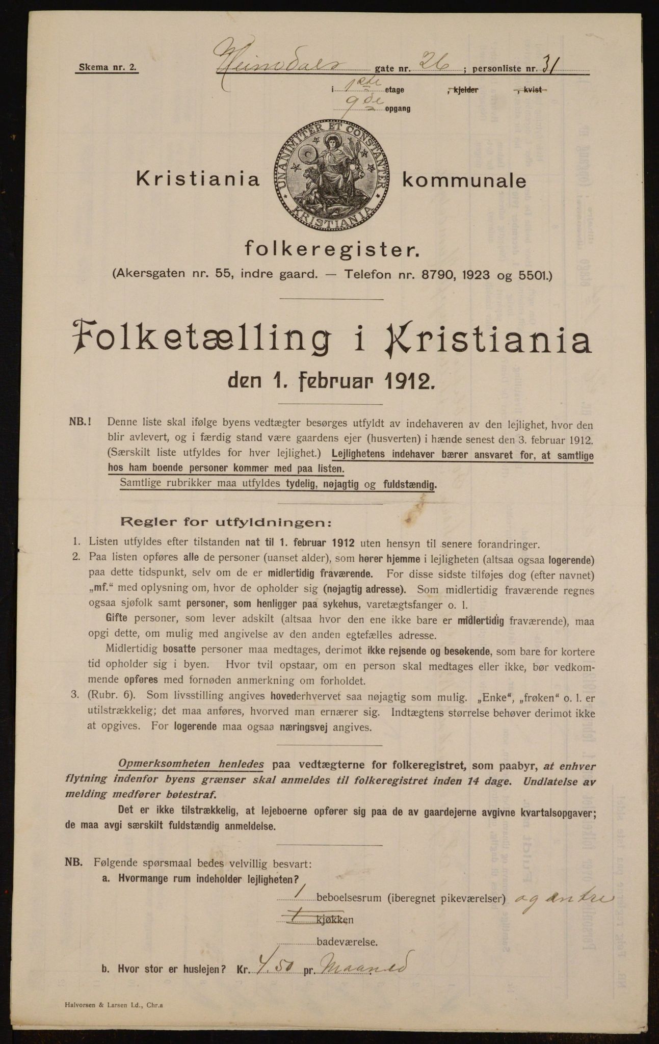 OBA, Kommunal folketelling 1.2.1912 for Kristiania, 1912, s. 37282