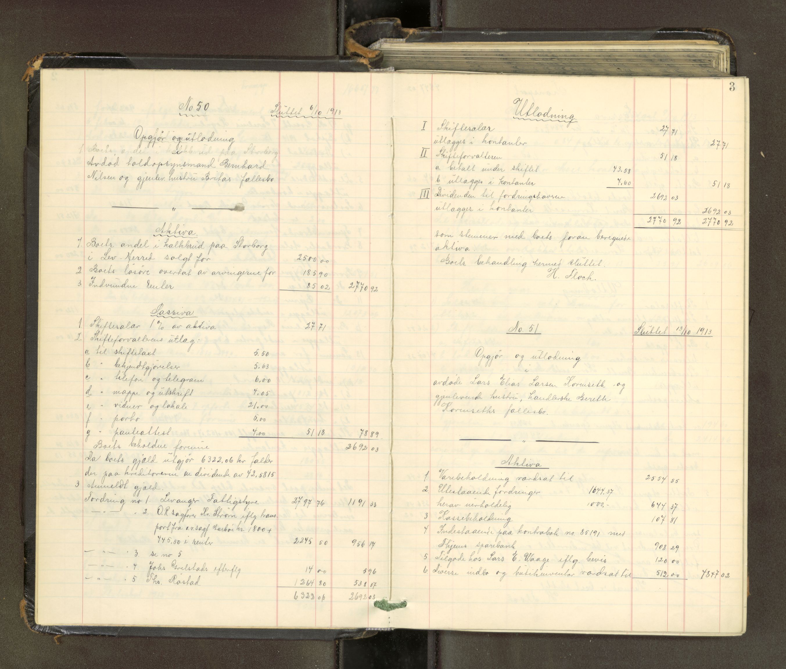 Trondheim byfogd, AV/SAT-A-0003/1/3/3A/L0041: Skifteutlodningsprotokoll - 1710-5/2. (m/ register), 1913-1916, s. 3