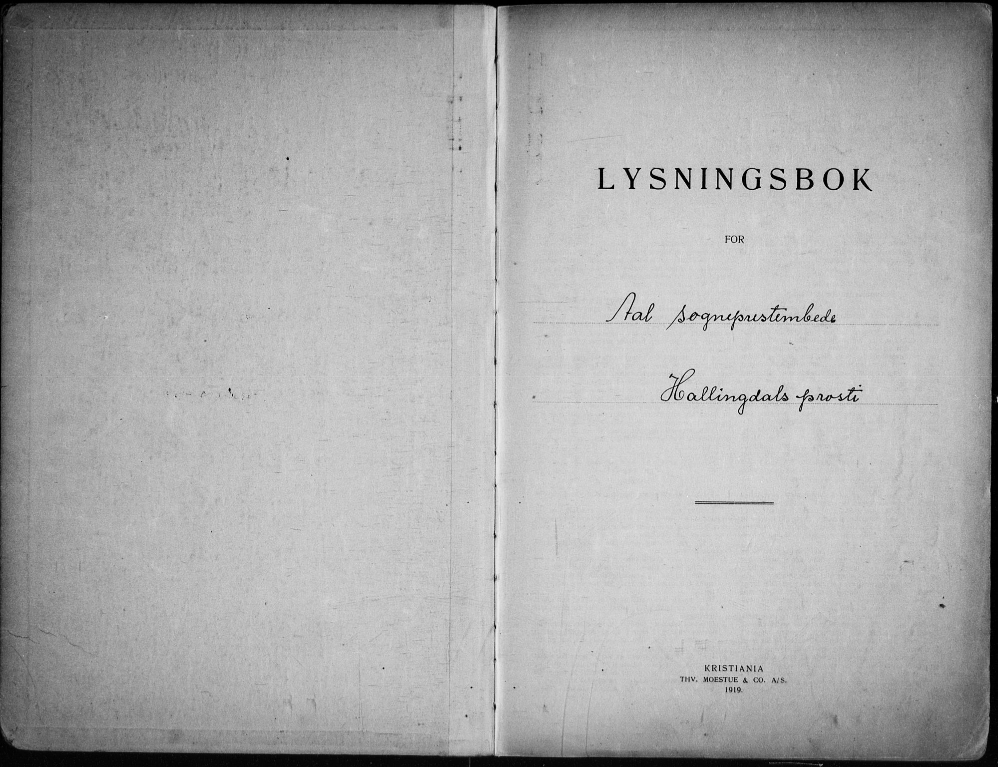 Ål kirkebøker, SAKO/A-249/H/Ha/L0001: Lysningsprotokoll nr. 1, 1920-1956